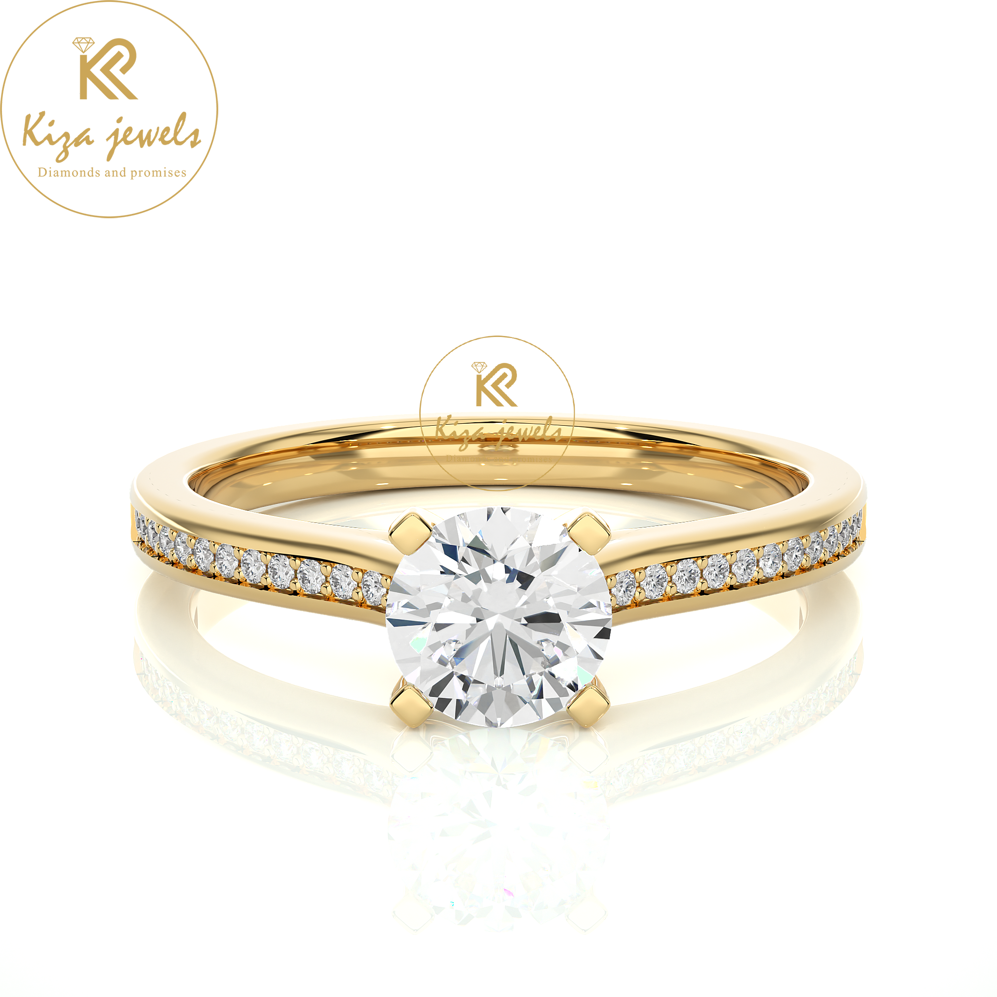 0.75 TDW Round Cut Women's Engagement Diamond Ring