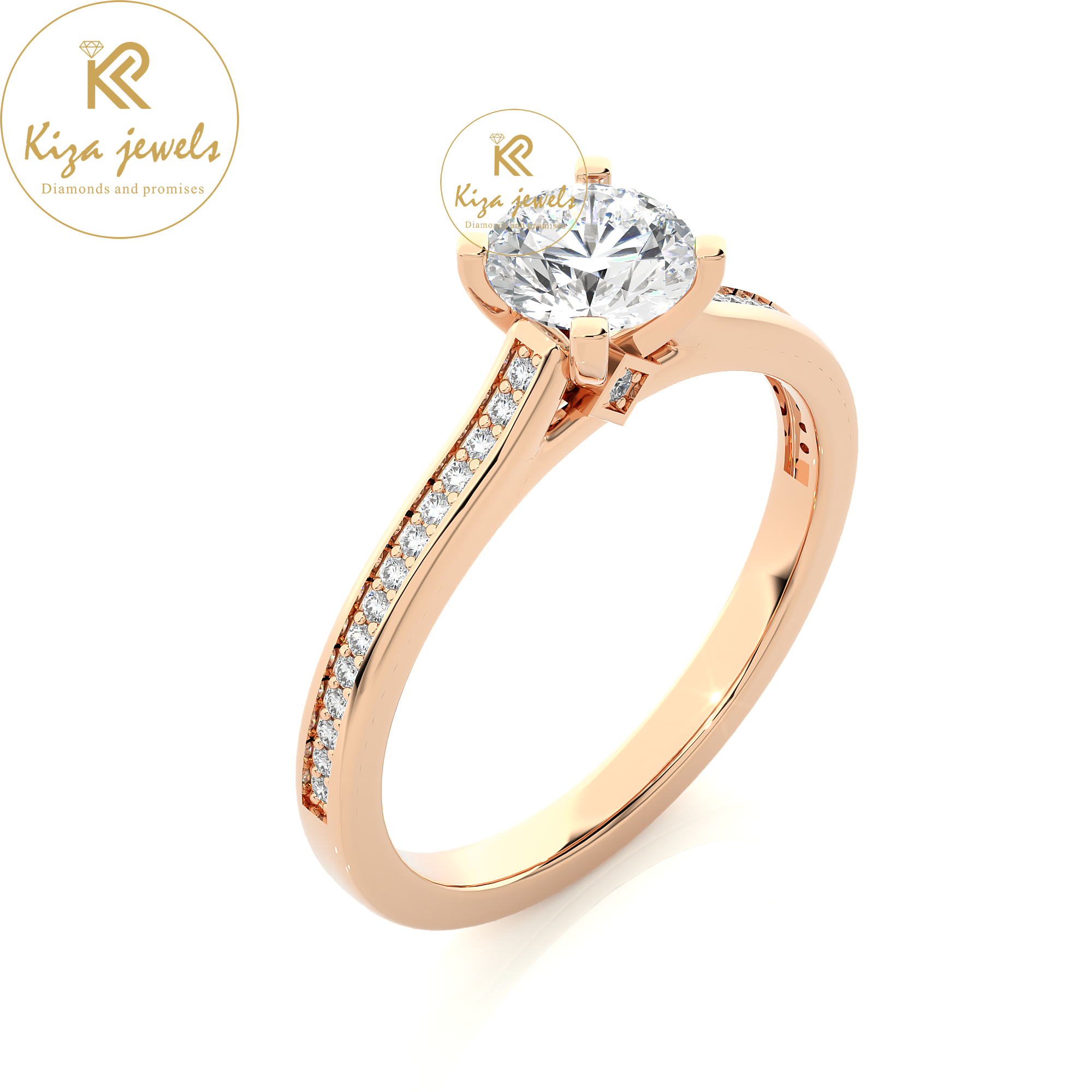 0.75 TDW Round Cut Women's Engagement Diamond Ring