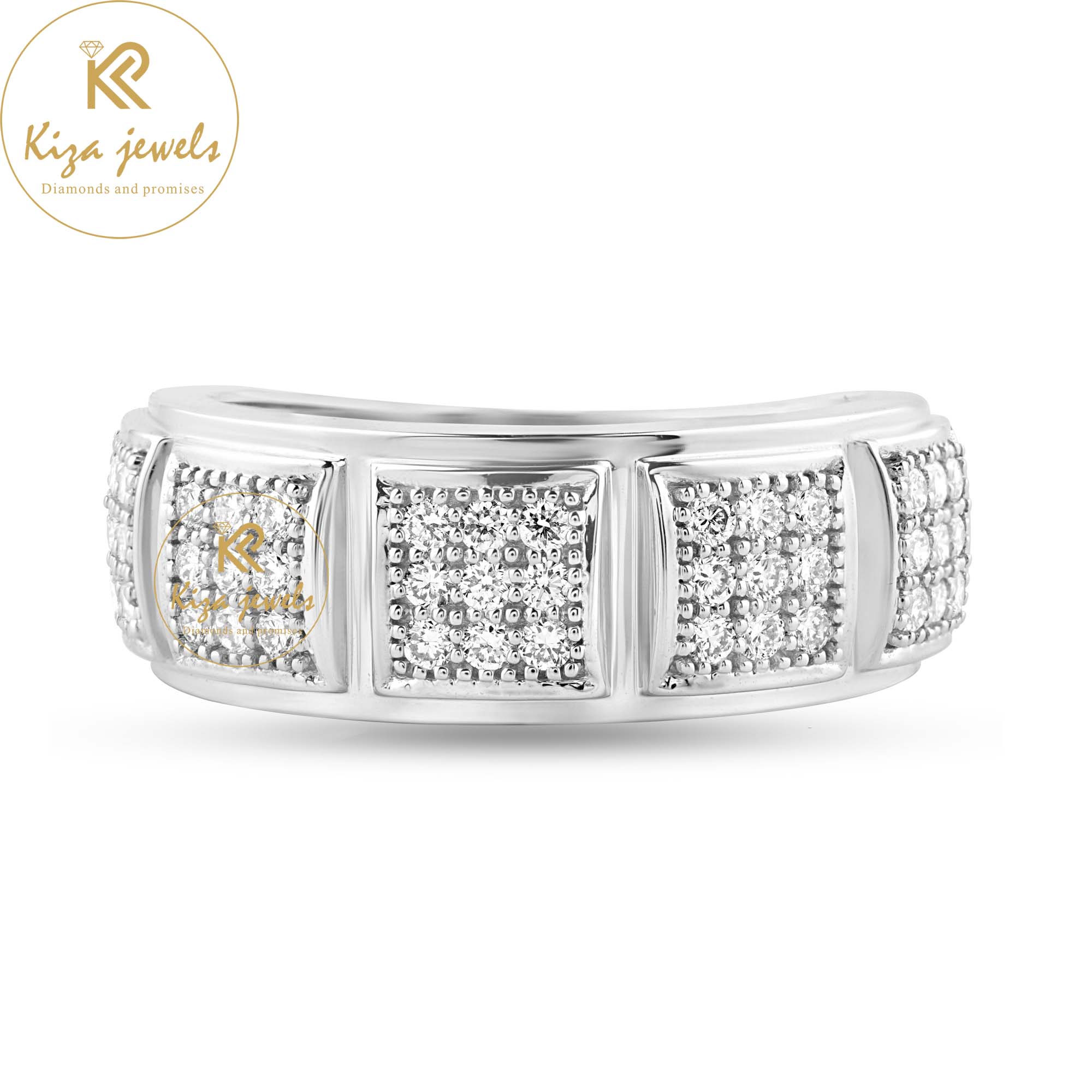 0.51 TDW Round Cut Men's Diamond Band Ring