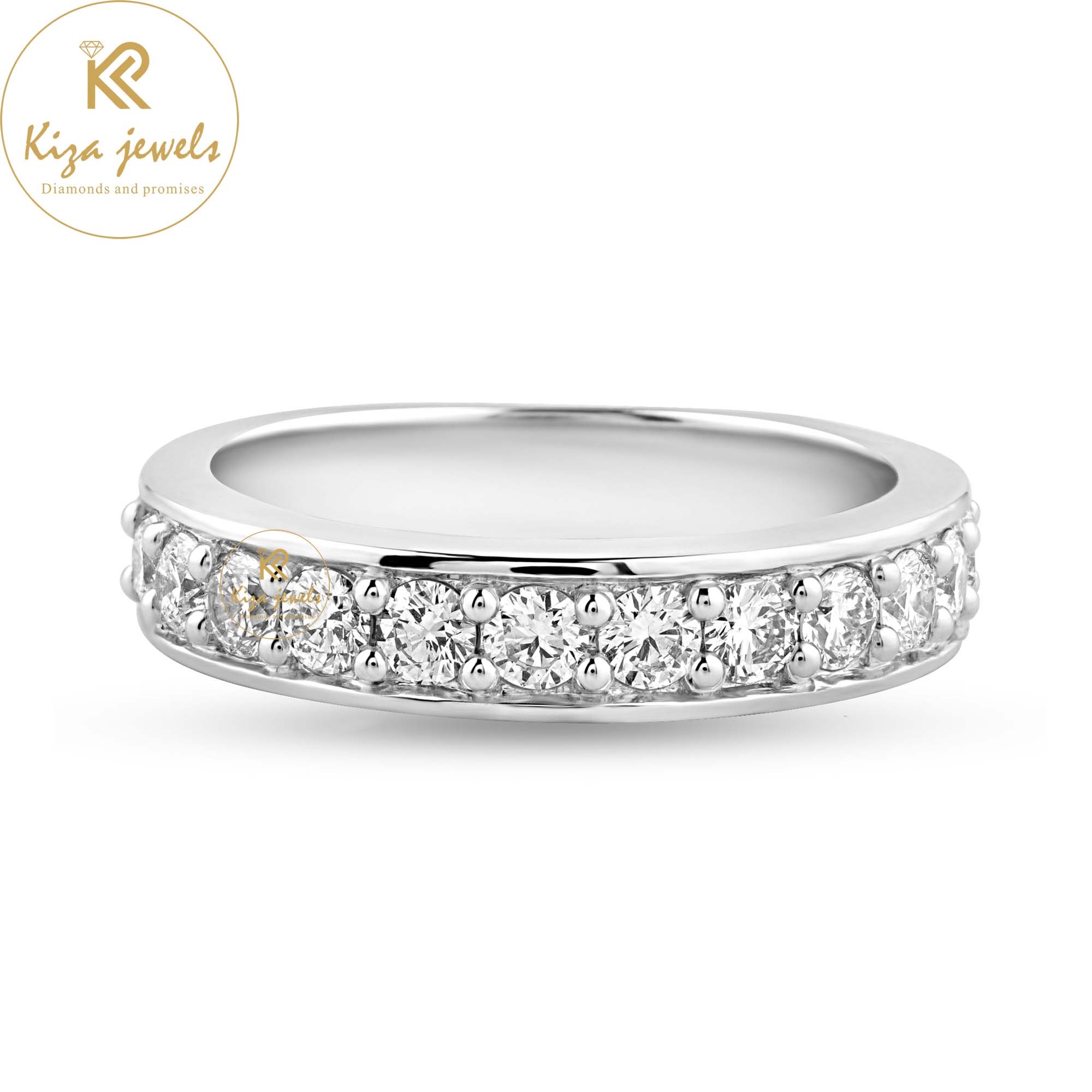 0.79 TDW Round Cut Women's Diamond Band Ring