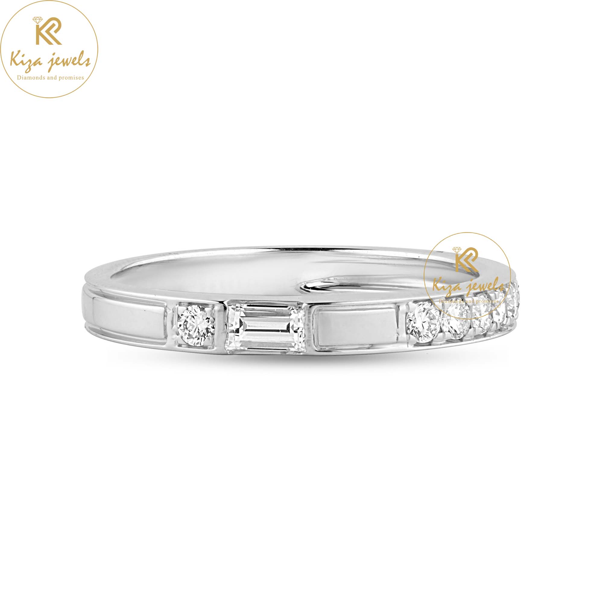 0.303 TDW Baguette & Round Cut Women's Diamond Band Ring