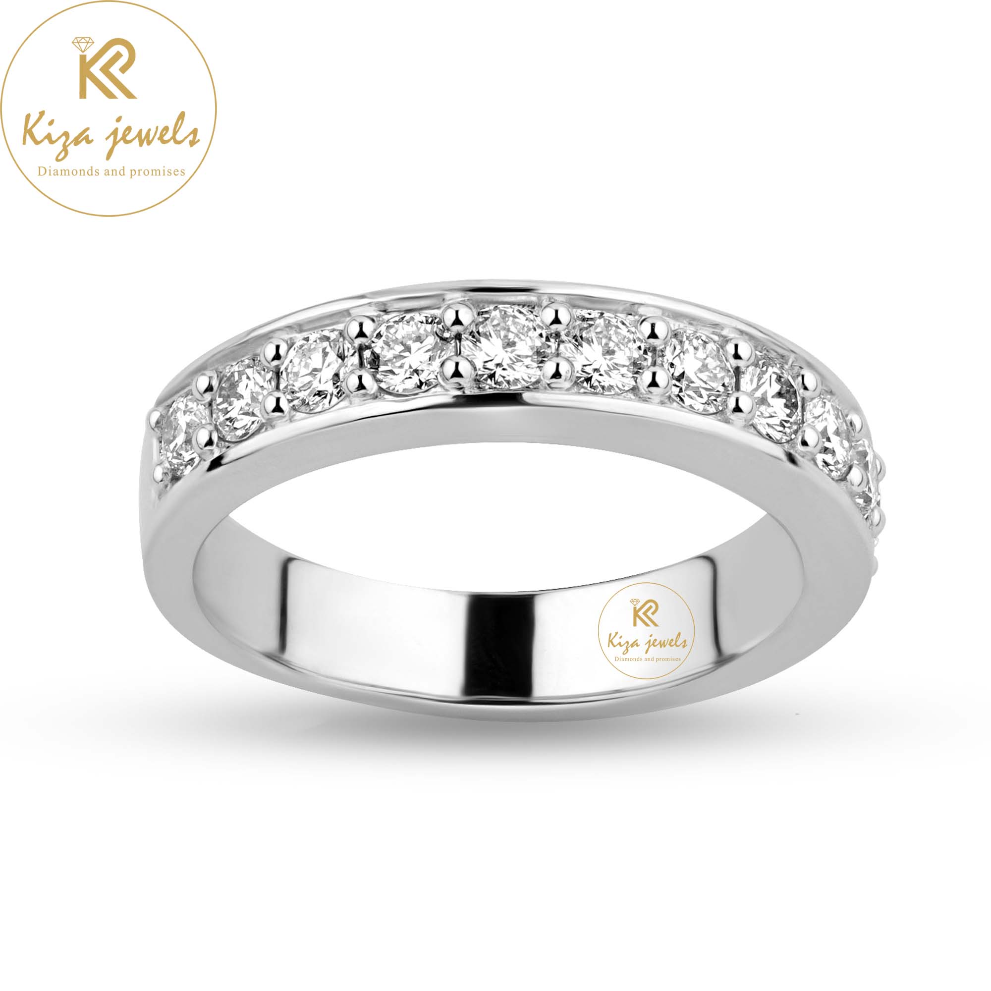 0.79 TDW Round Cut Women's Diamond Band Ring