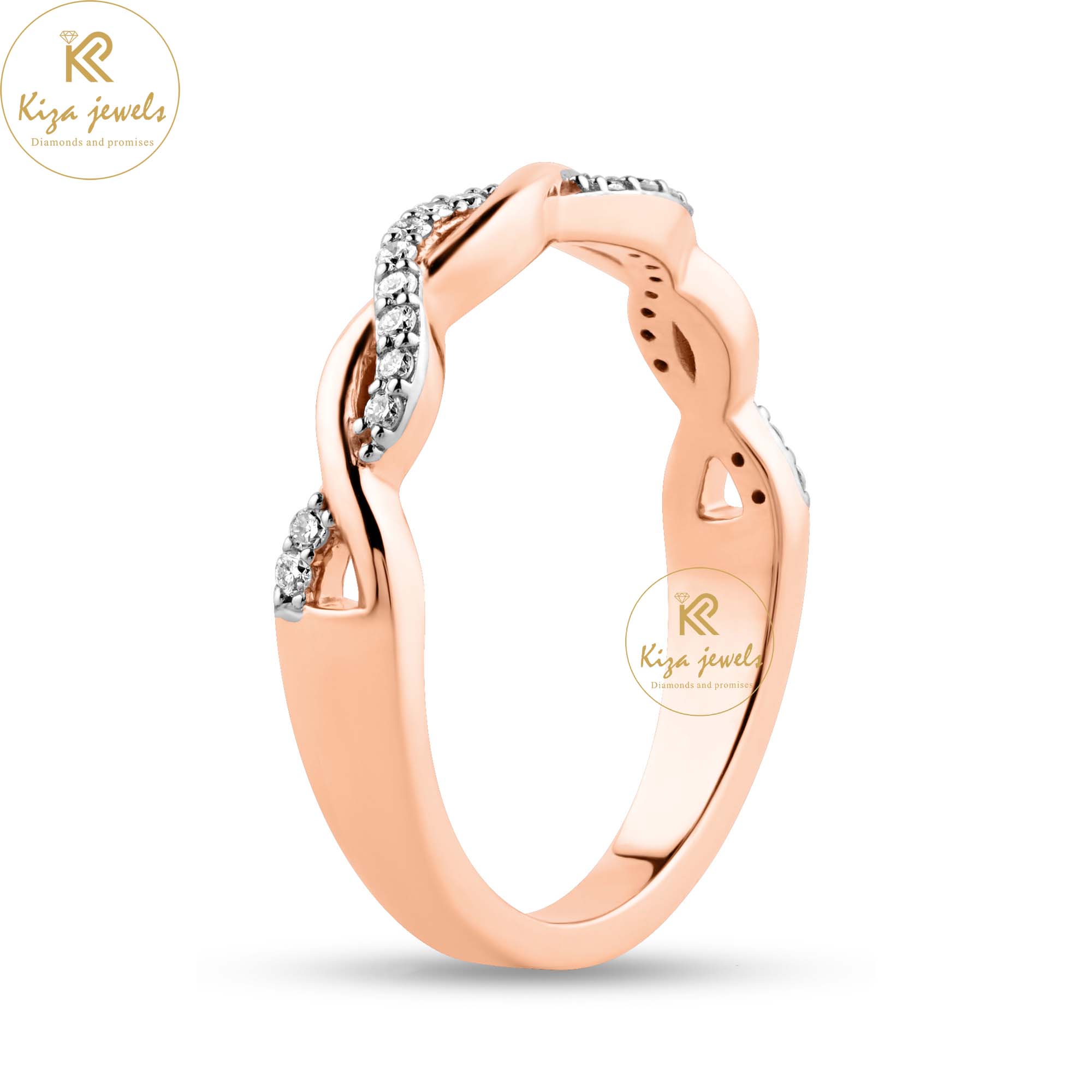 0.10 TDW Round Cut Women's Diamond Band Ring