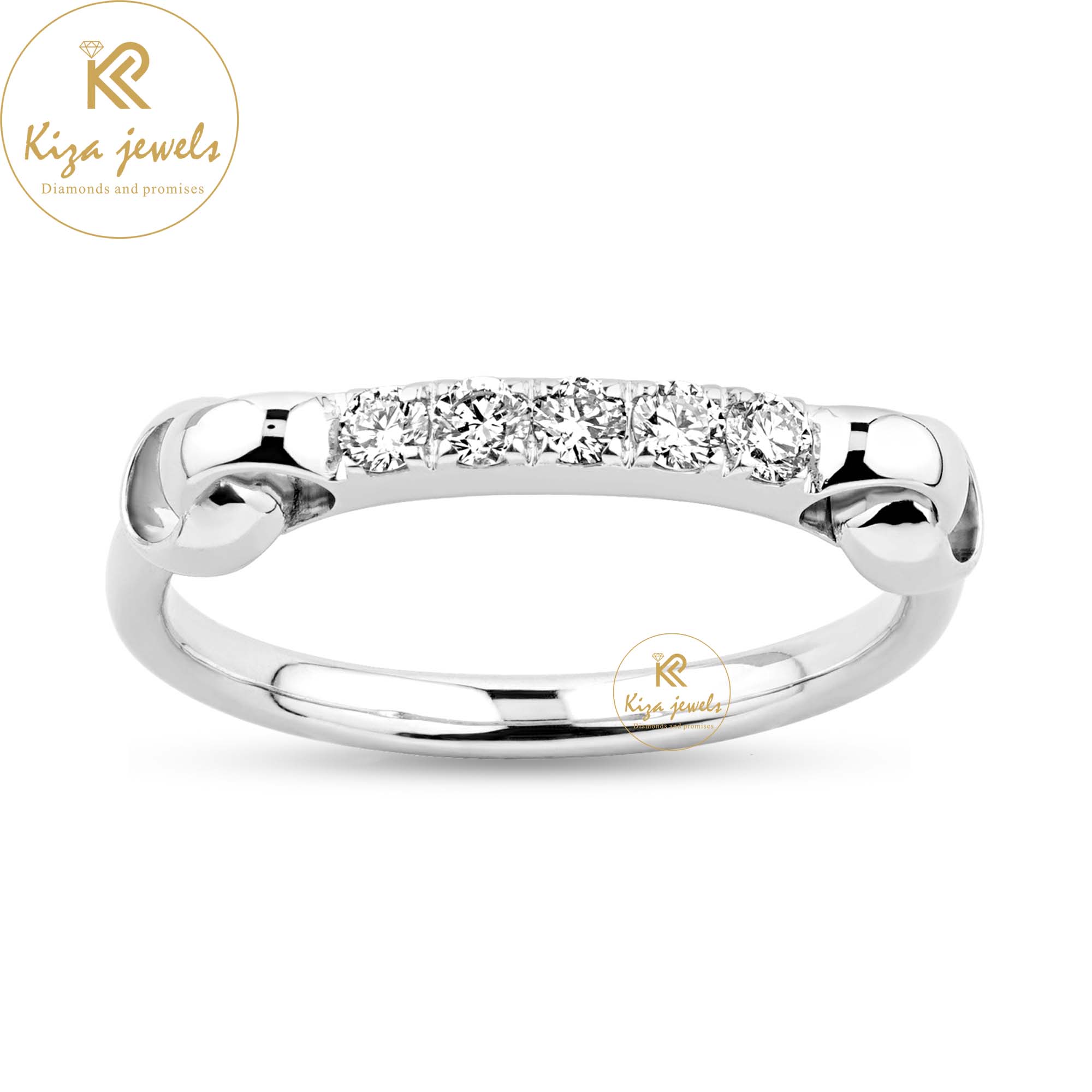 0.22 TDW Round Cut Women's Diamond Band Ring