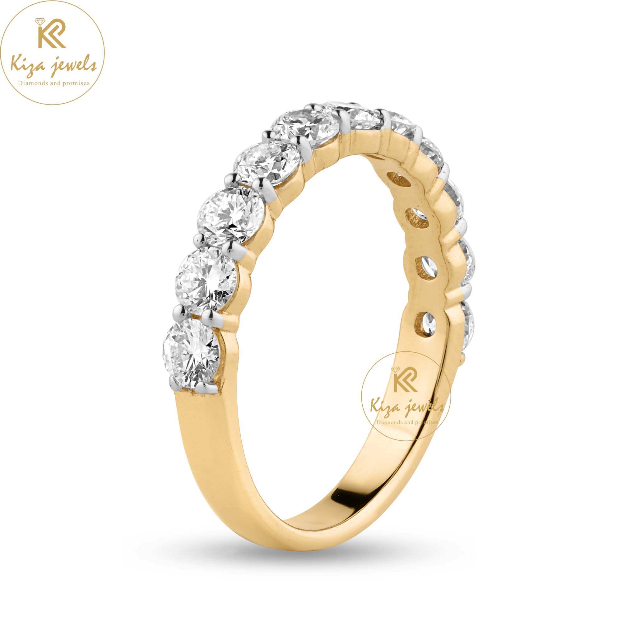 0.90 TDW Round Cut Women's Diamond Band Ring