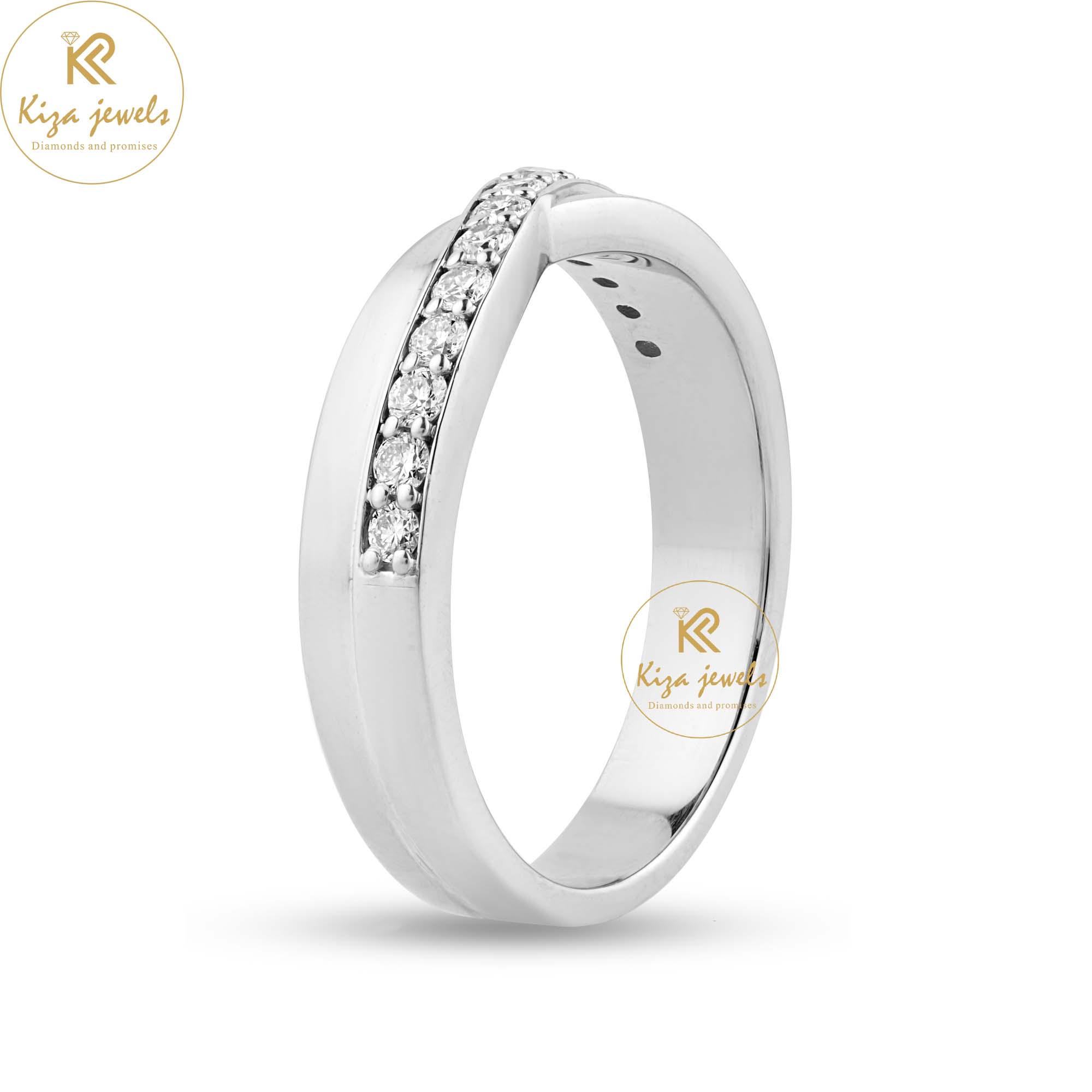 0.294 TDW Round Cut Women's Diamond Band Ring