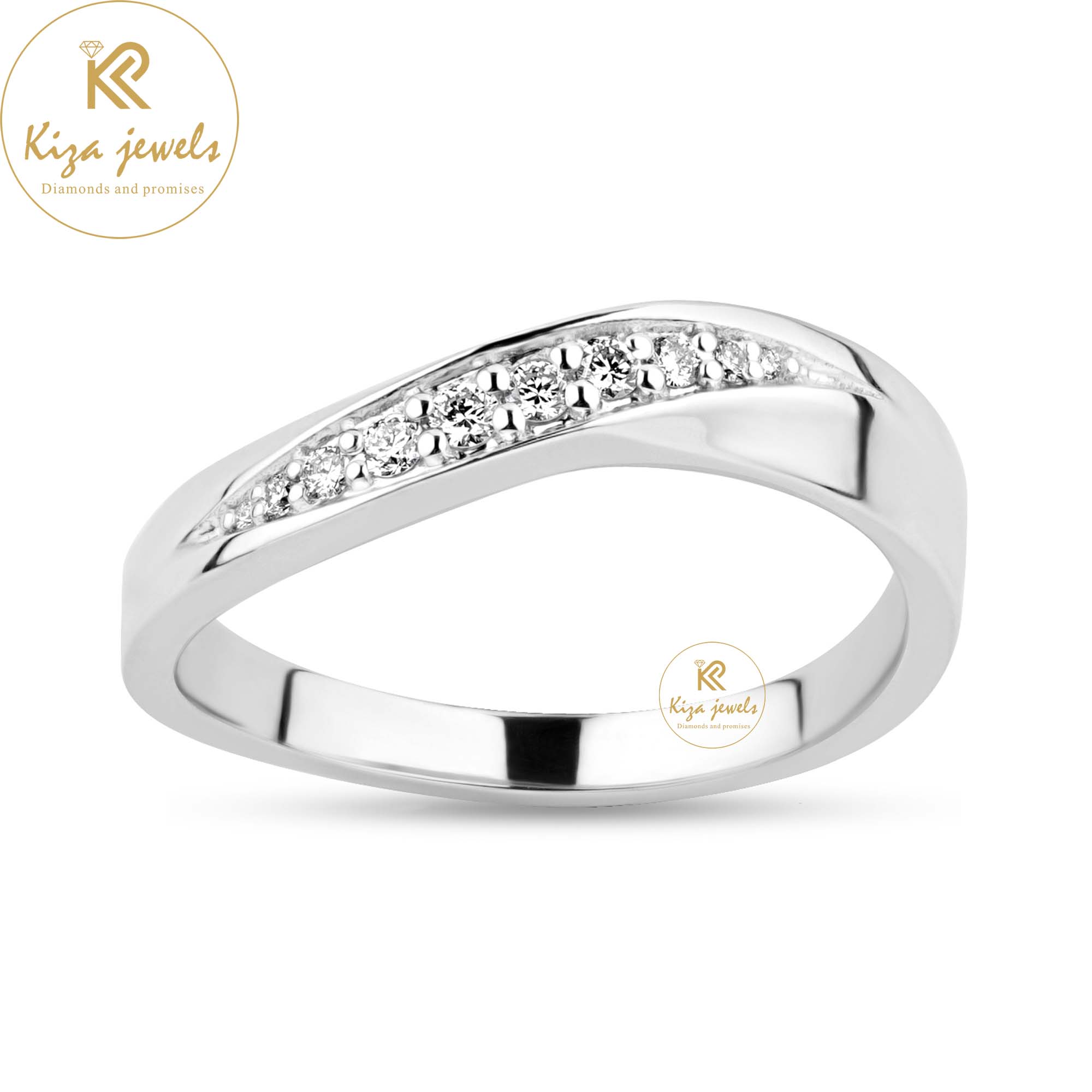 0.10 TDW Round Cut Women's Diamond Band Ring