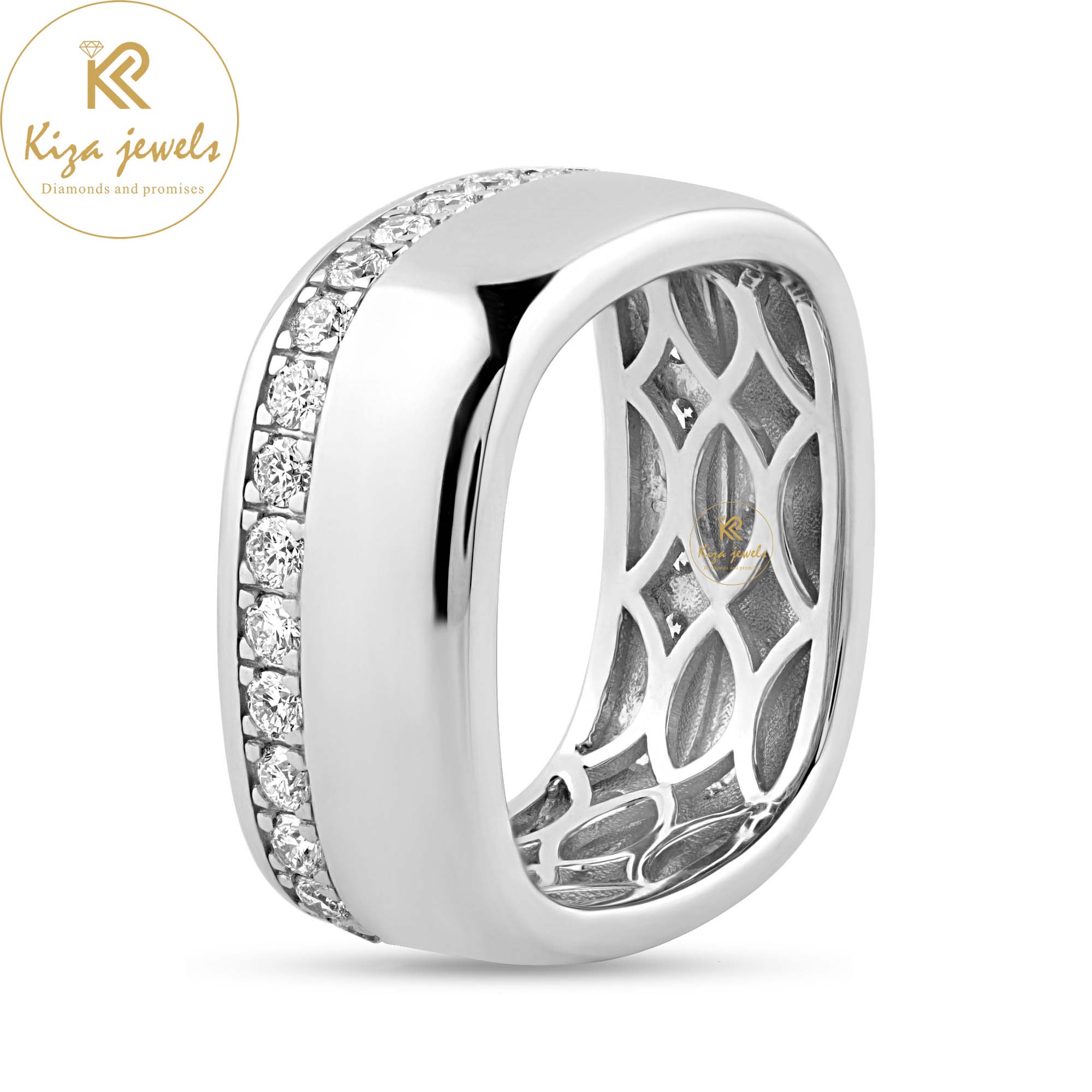 1.12 TDW Round Cut Men's Diamond Band Ring