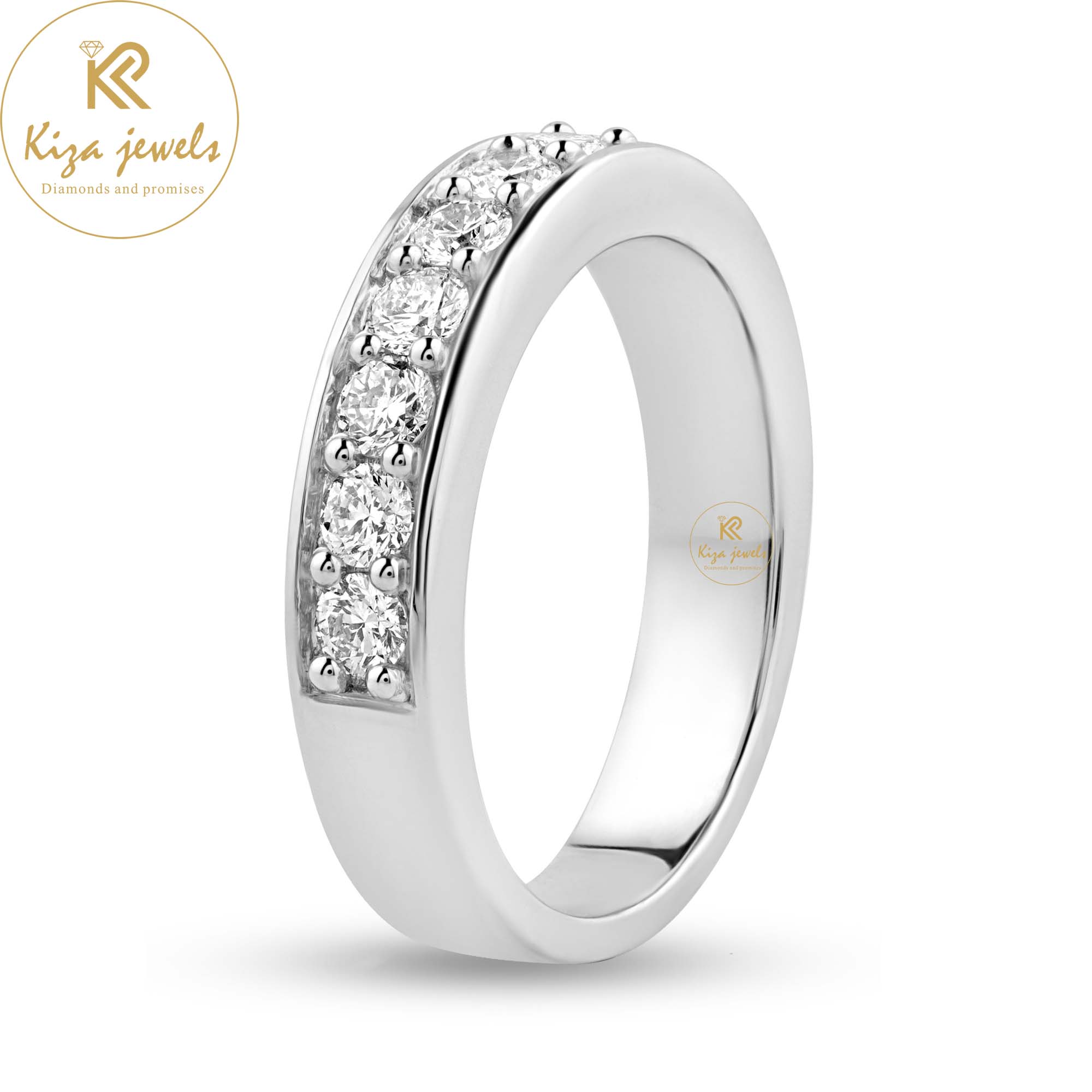 0.79 TDW Round Cut Women's Diamond Band Ring