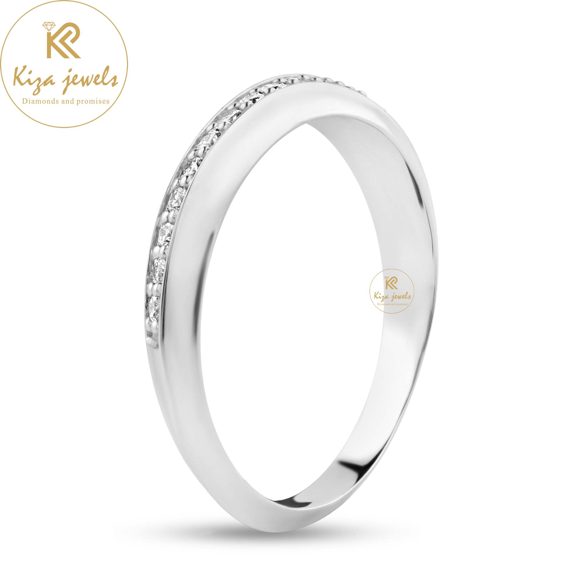 0.18 TDW Round Cut Women's Diamond Band Ring