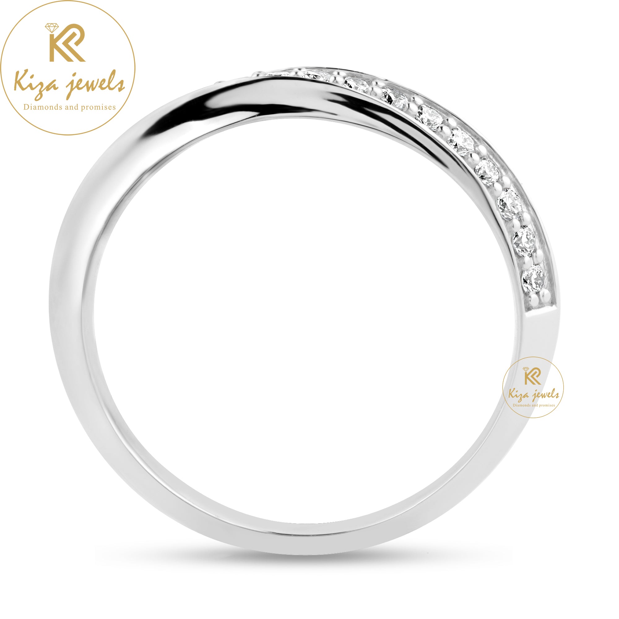 0.18 TDW Round Cut Women's Diamond Band Ring