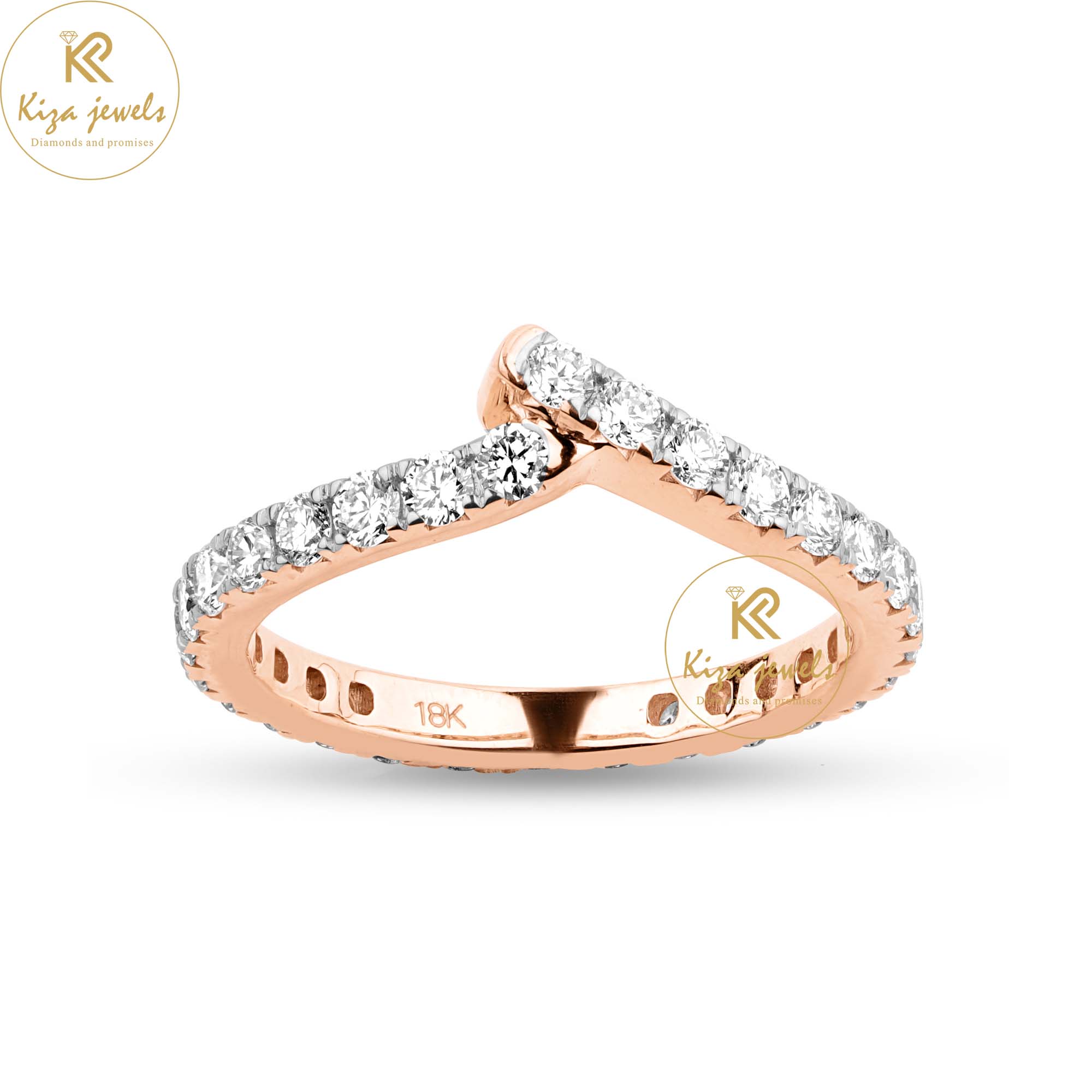 1.23 TDW Round Cut Diamond Women's Band Ring