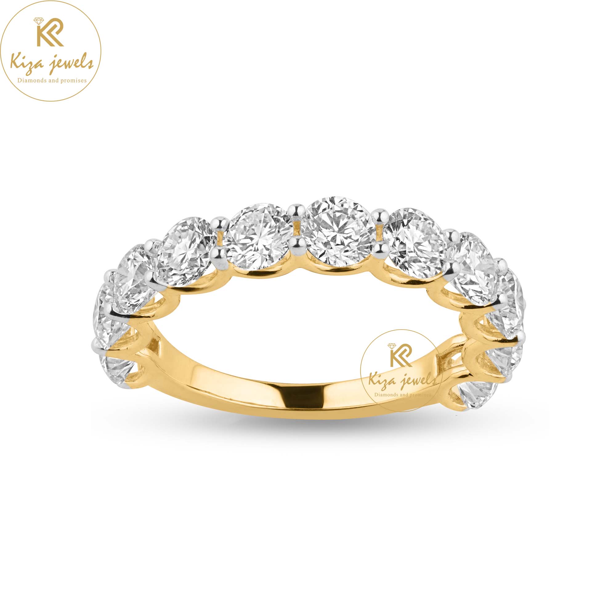 2.75 TDW Round Cut Women's Diamond Band Ring