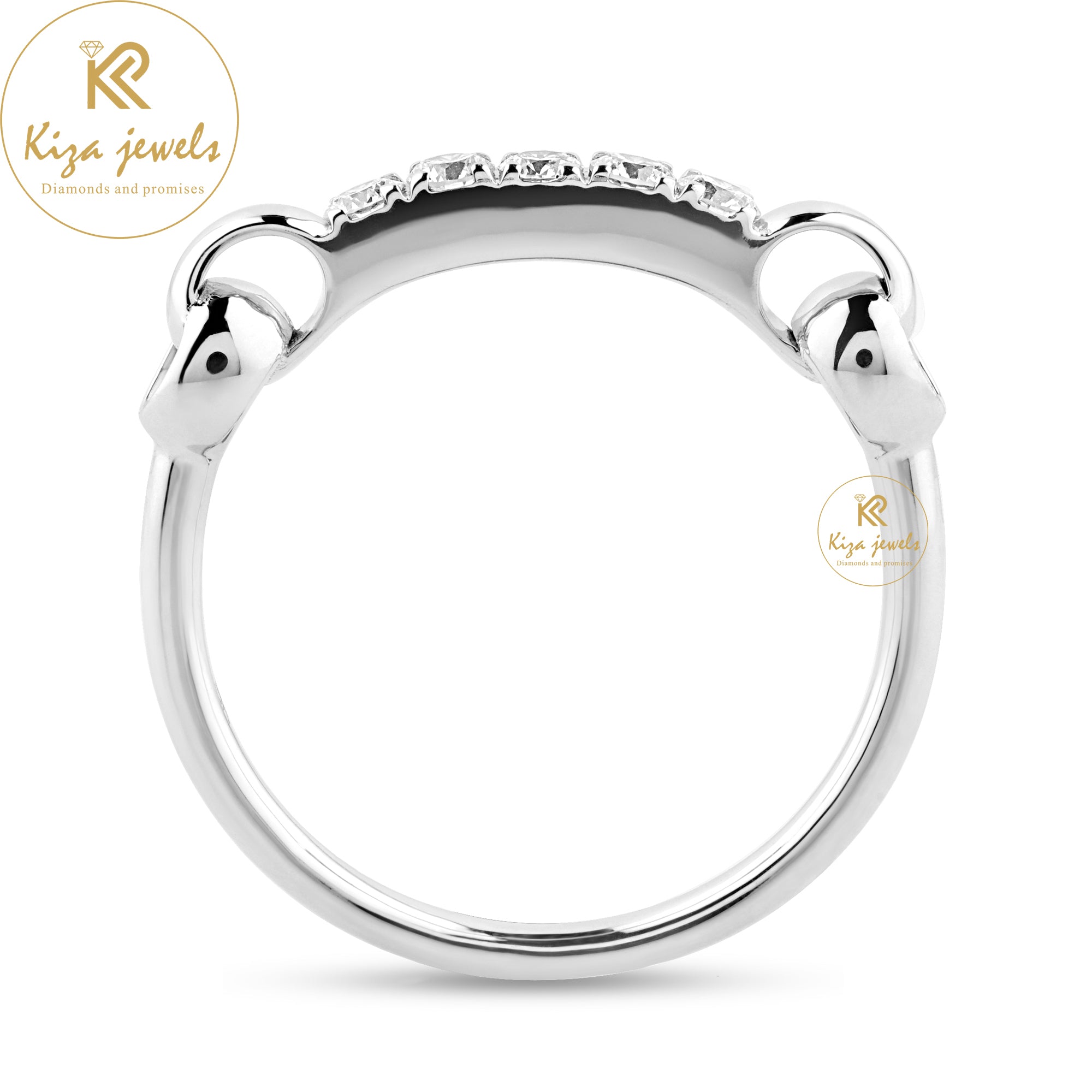 0.22 TDW Round Cut Women's Diamond Band Ring