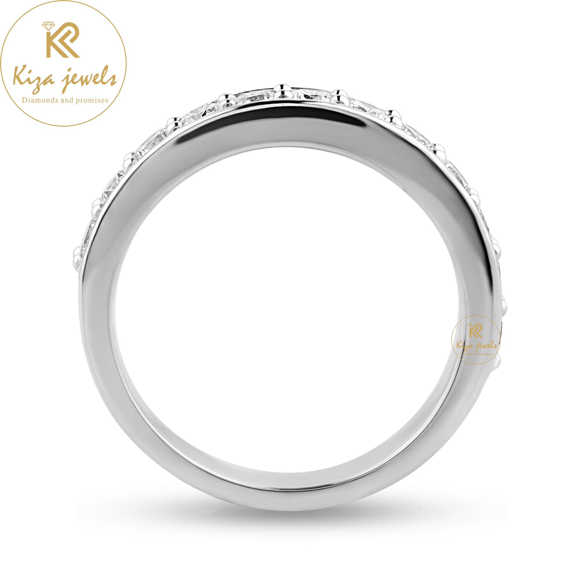 0.79 TDW Round Cut Women's Diamond Band Ring