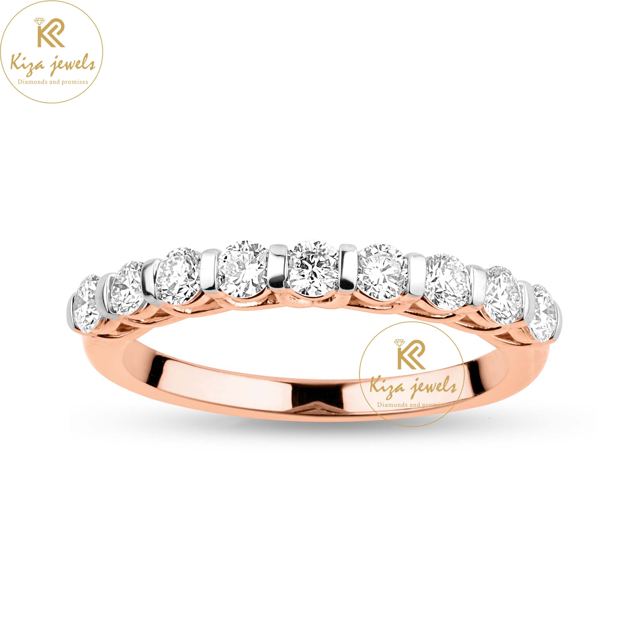 0.70 TDW Round Cut Women's Diamond Band Ring