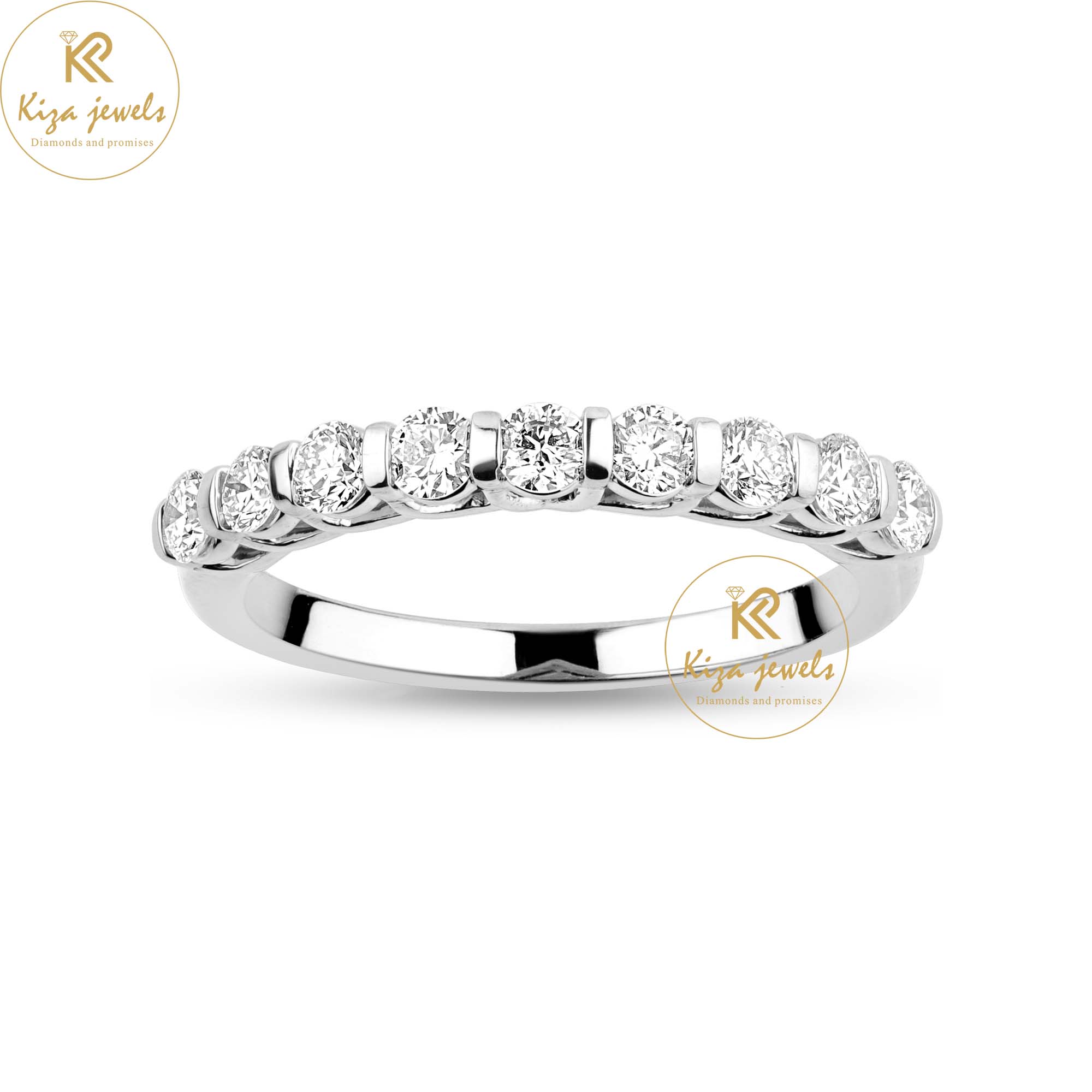 0.70 TDW Round Cut Women's Diamond Band Ring