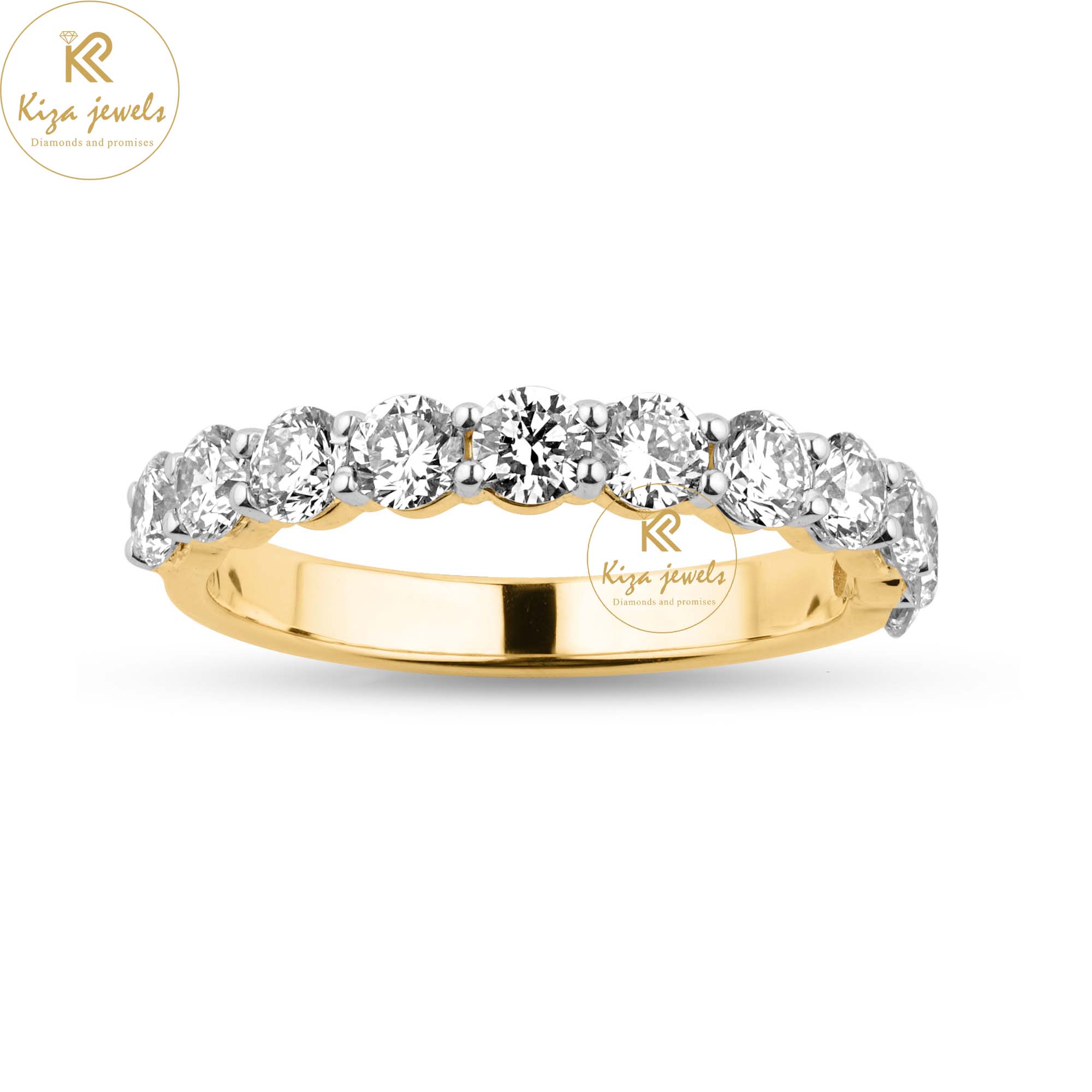 0.90 TDW Round Cut Women's Diamond Band Ring