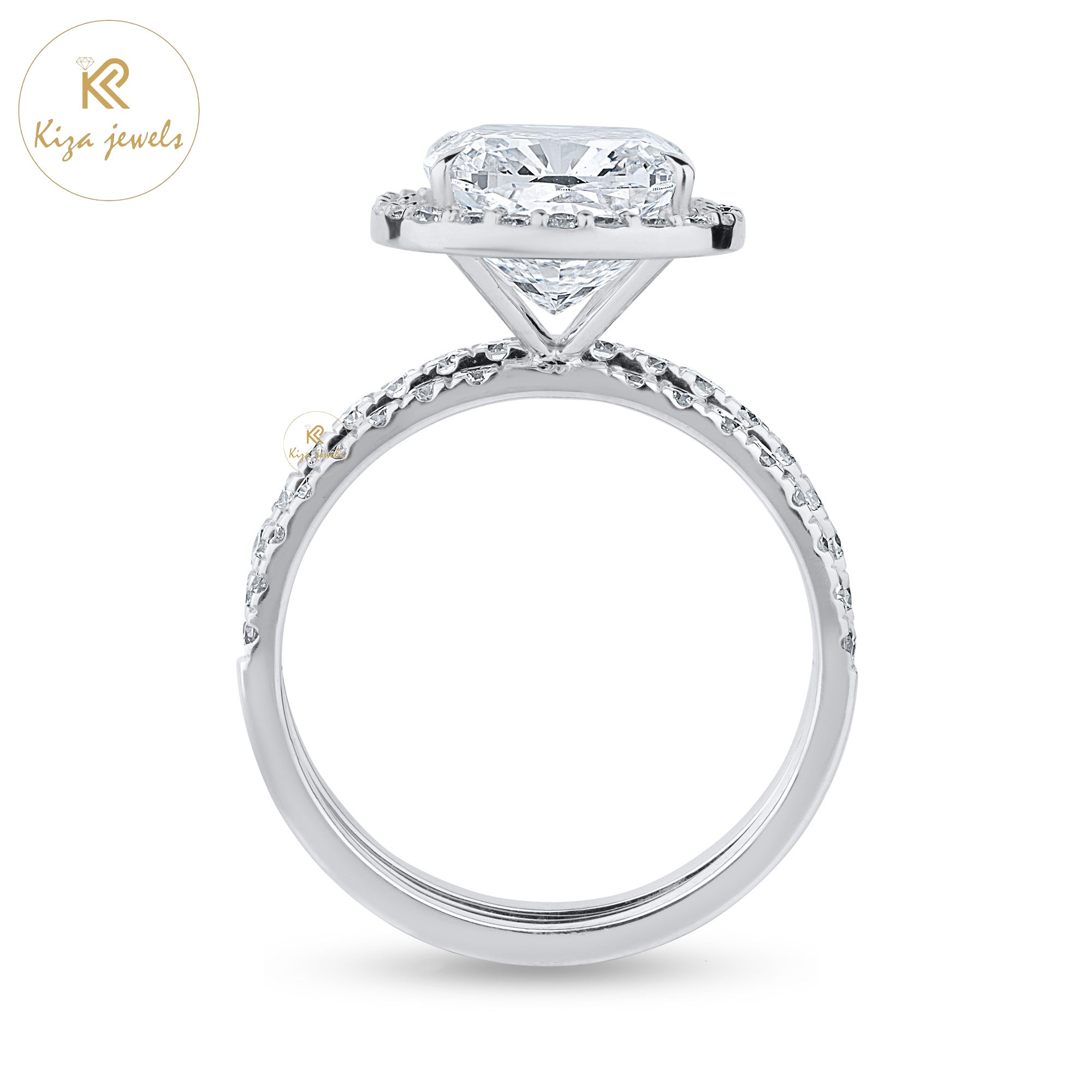 1.84 TDW Cushion Cut Women's Diamond Ring with Band