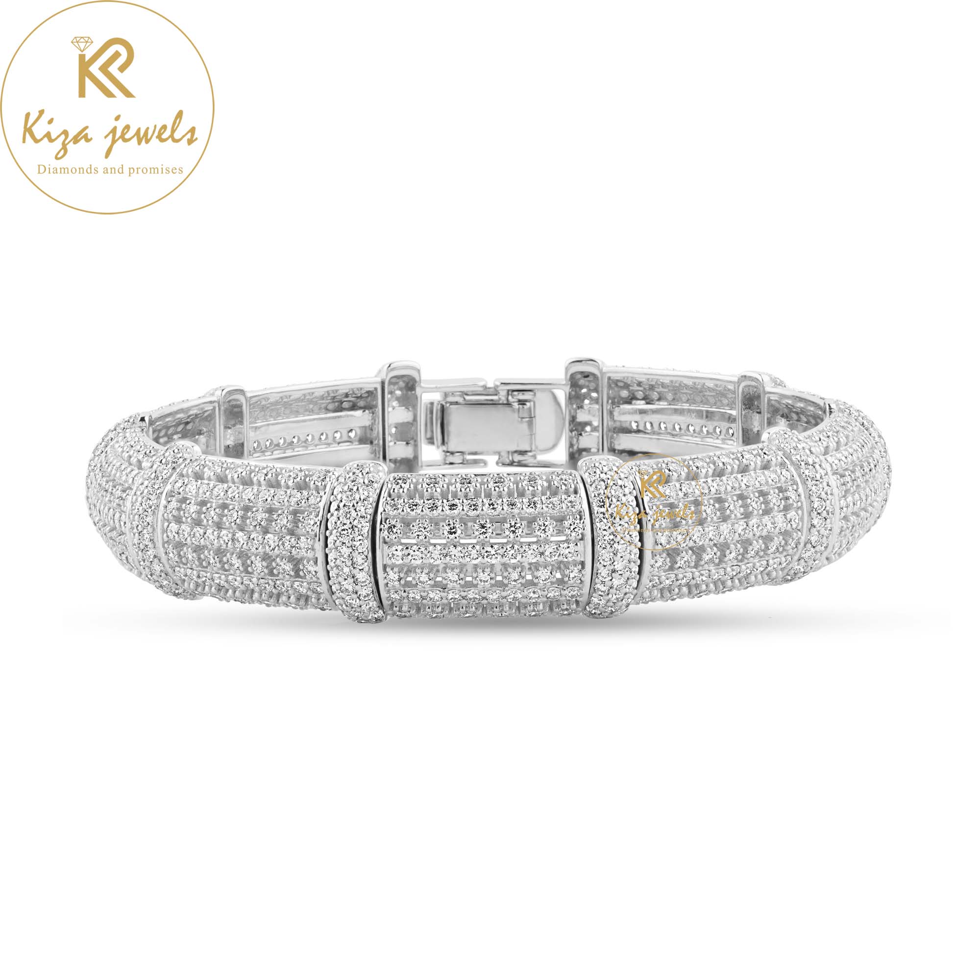 9.164 CT Round Cut Diamond Bangle Bracelet