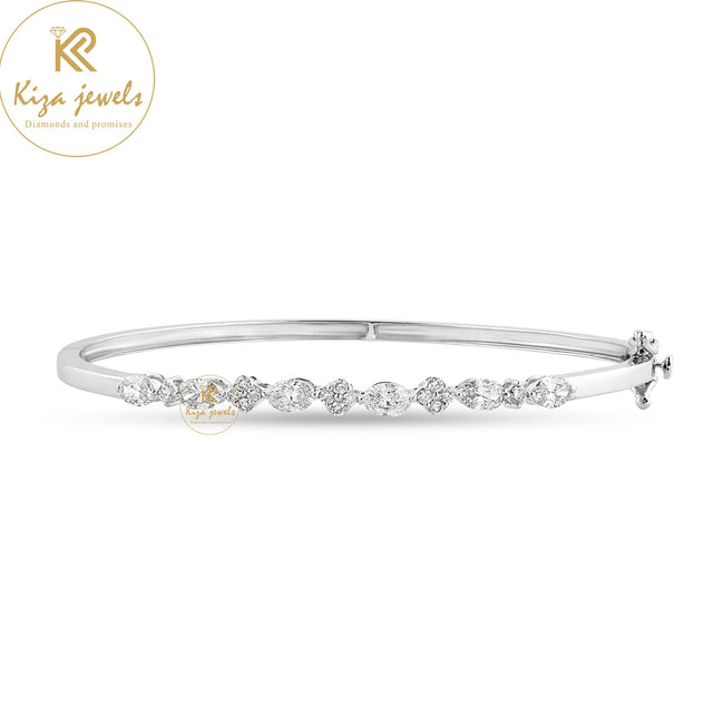 0.95 TDW Oval & Round Cut Diamond Bangle Bracelet