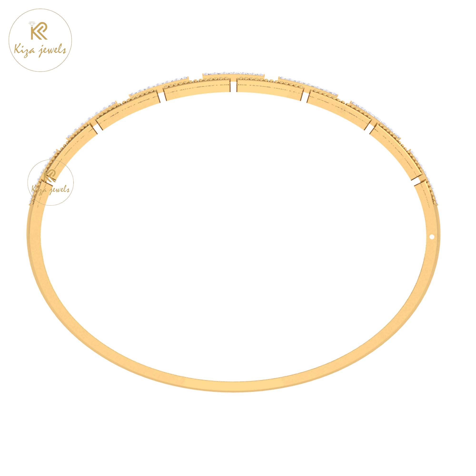 0.86 TDW Round Cut Diamond Bangle Bracelet