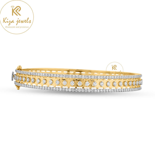 3.04 TDW Round Cut Diamond Bangle Bracelet