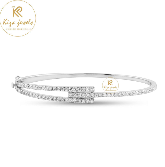 1.13 TDW Round Cut Diamond Bangle Bracelet