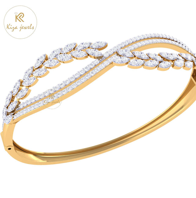 1.62 TDW Round Cut Diamond Bangle Bracelet