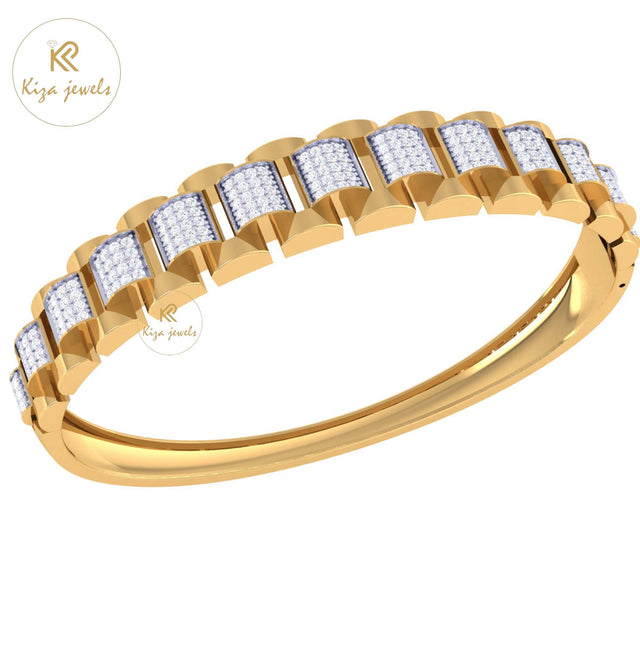 1.54 TDW Round Cut Diamond Women's Bangle Bracelet