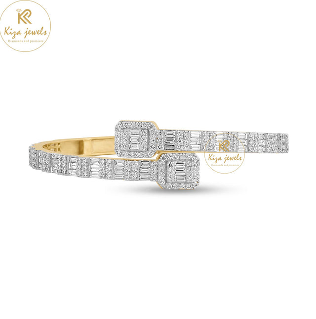 4.75  TDW Baguette & Round Cut Diamond Bangle Bracelet