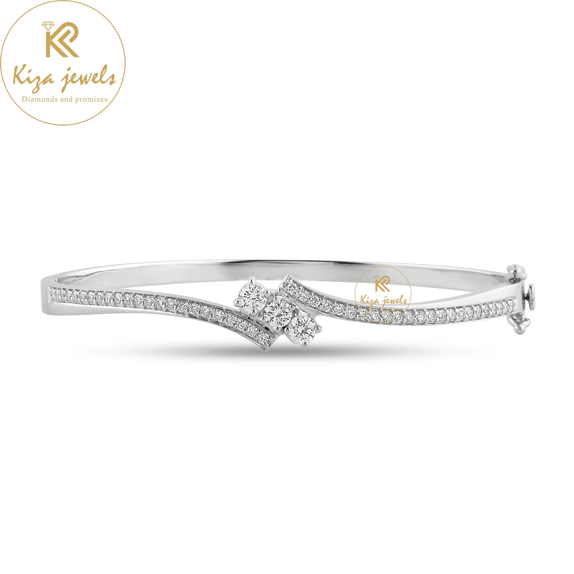 1.053 TDW Round Cut Diamond Bangle Bracelet