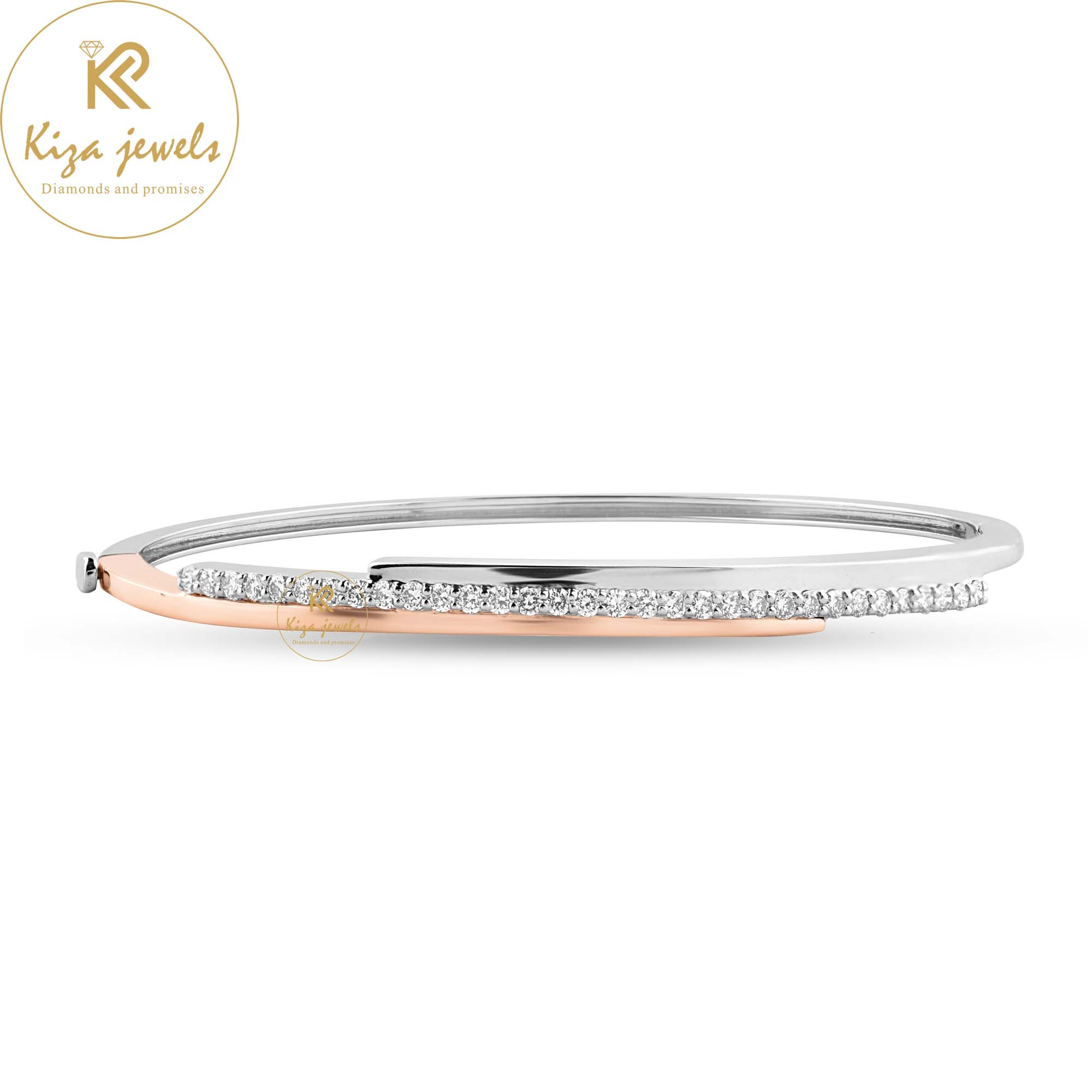 0.60 TDW Round Cut Diamond Bangle Bracelet