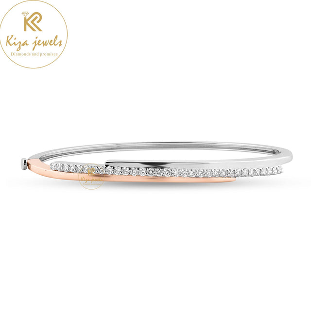 0.60 TDW Round Cut Diamond Bangle Bracelet