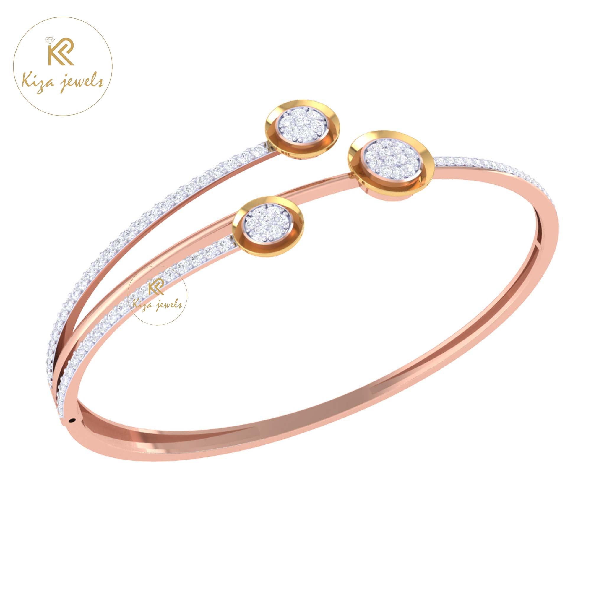 1.077 TDW Round Cut Diamond Bangle Bracelet