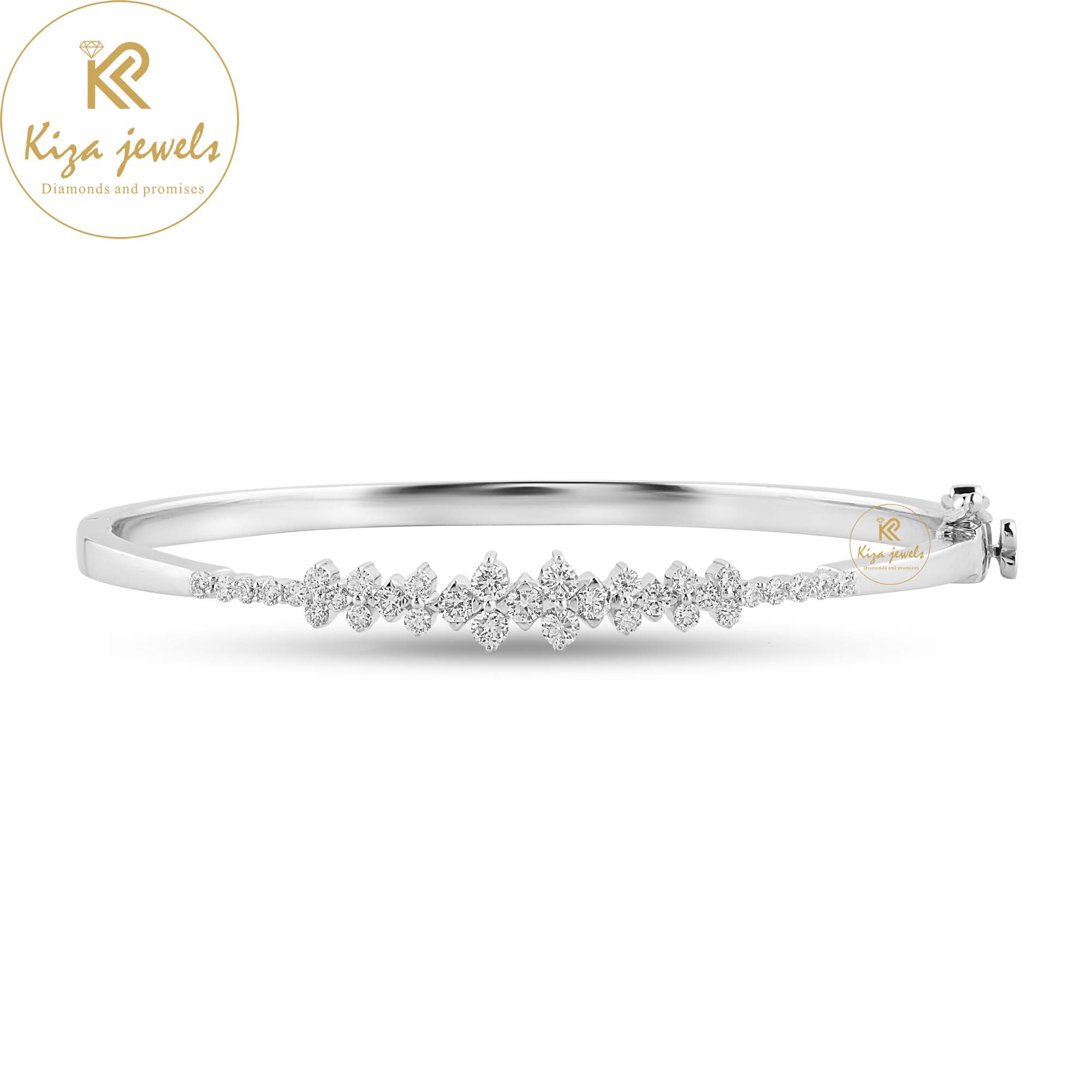 0.839 TDW Round Cut Diamond Bangle Bracelet