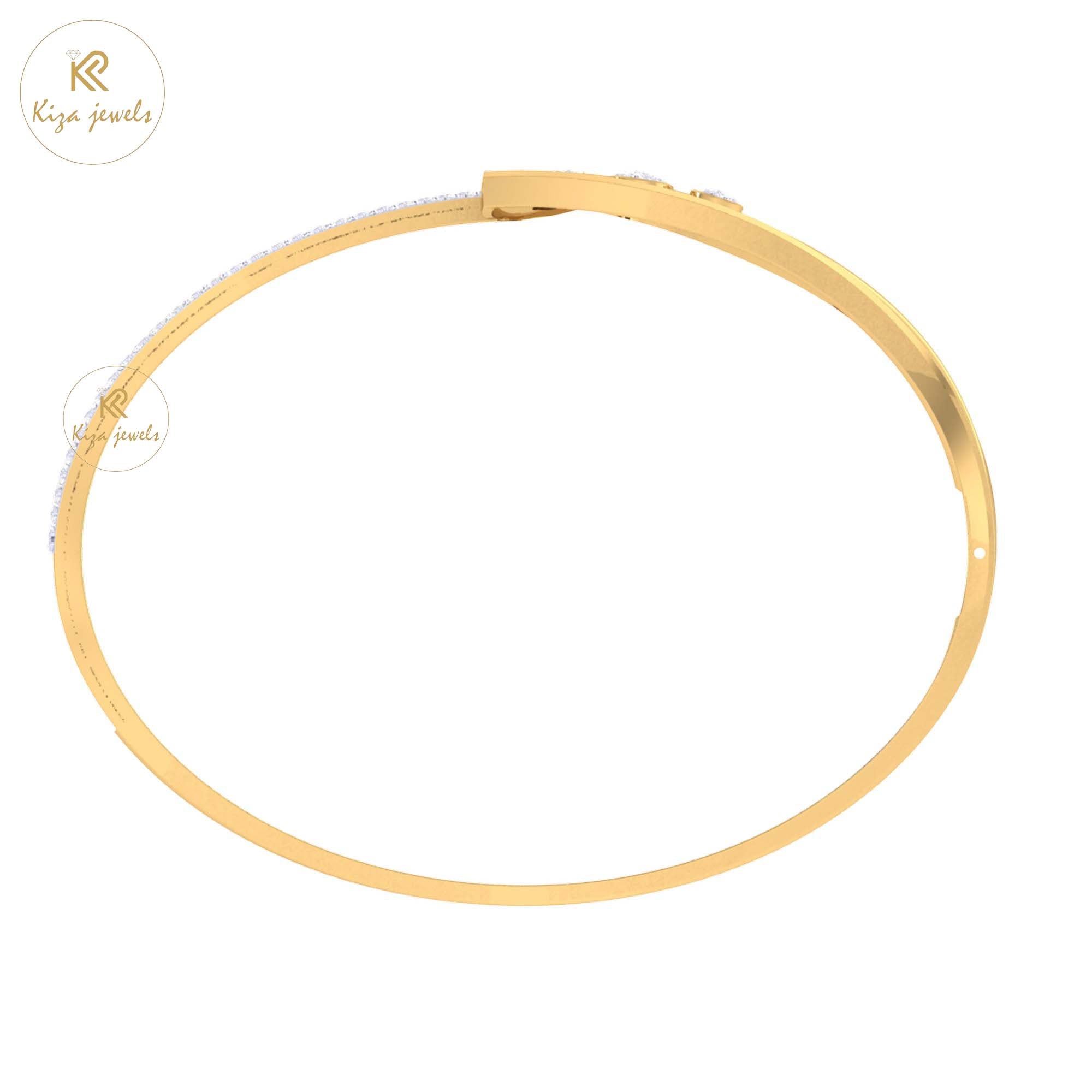 0.667 TDW Round Cut Diamond Women's Bangle Bracelet