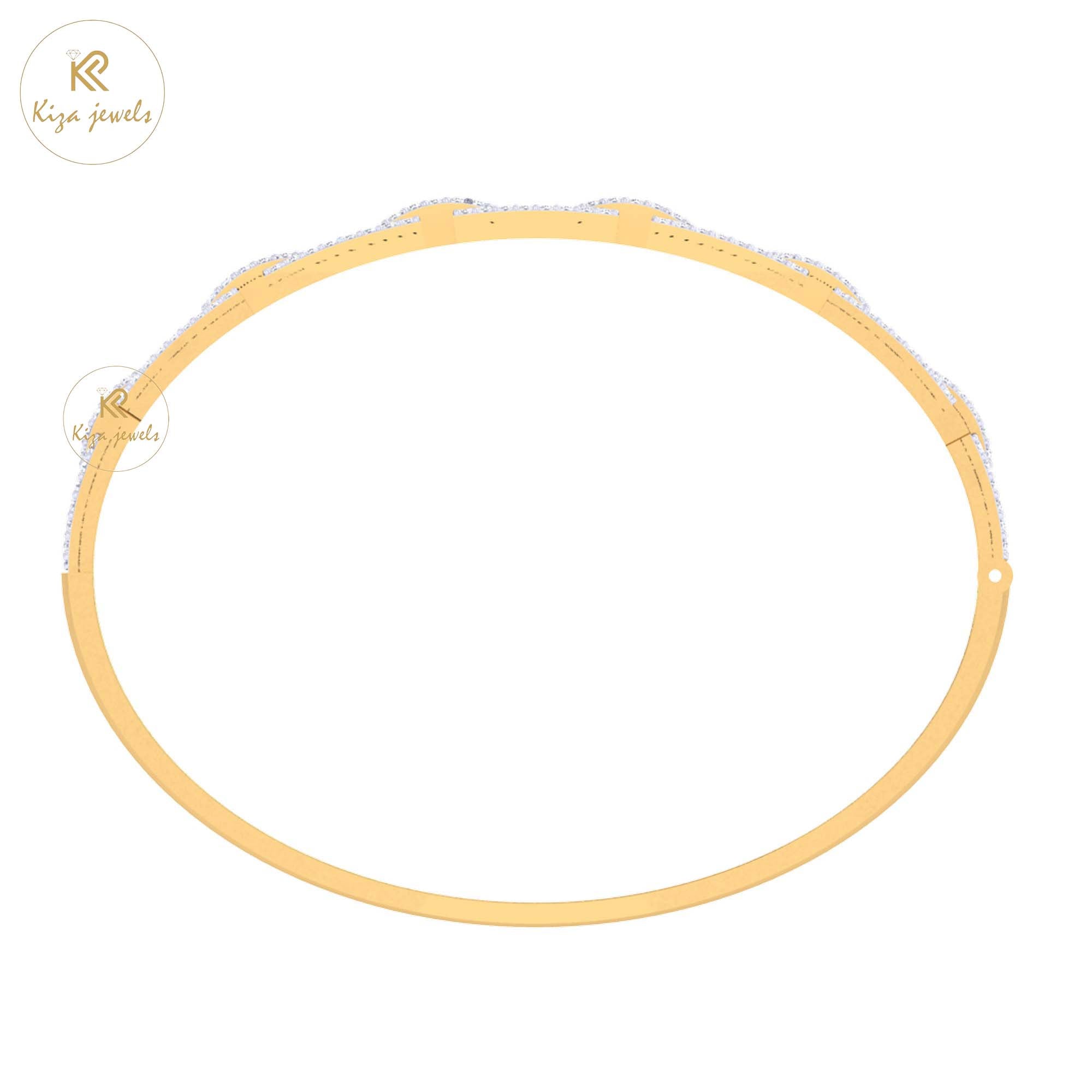 1.41 TDW Round Cut Diamond Bangle Bracelet