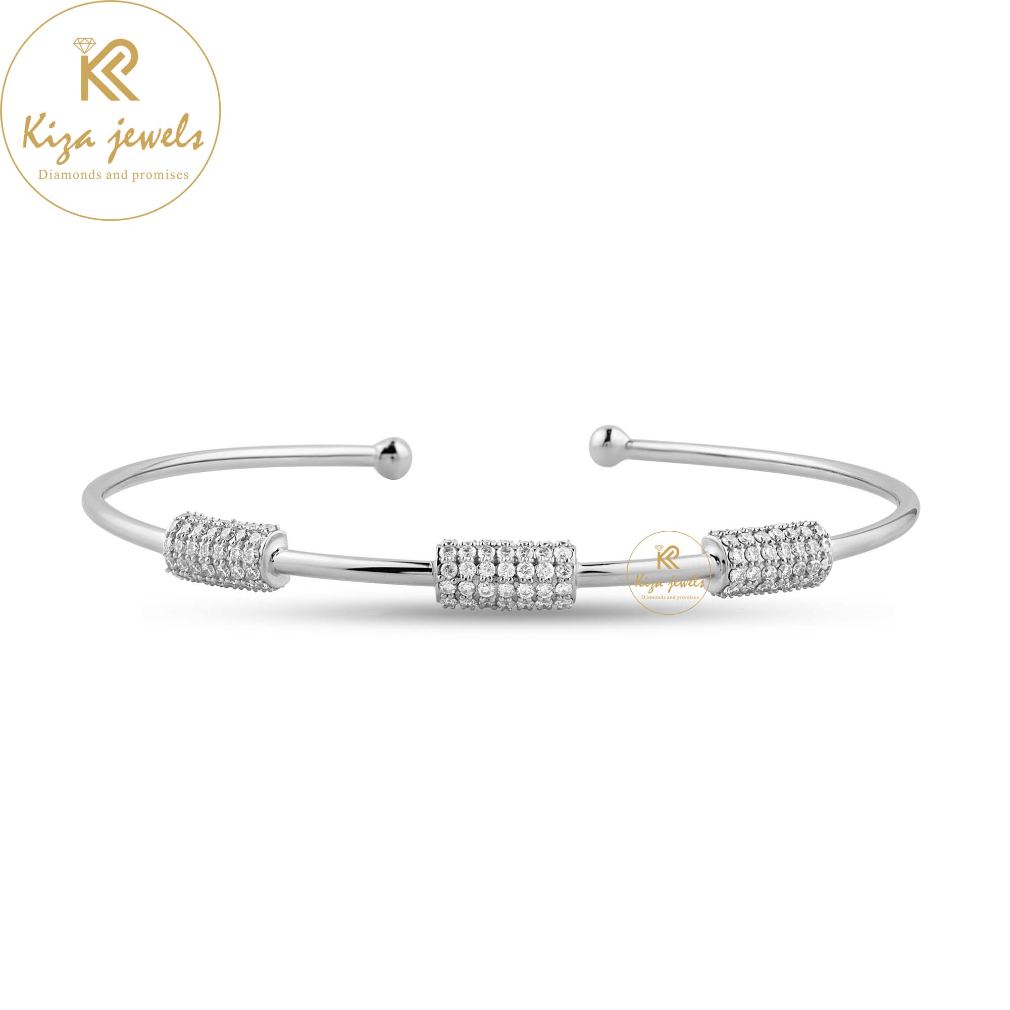 0.81 TDW Round Cut Diamond Bangle Bracelet