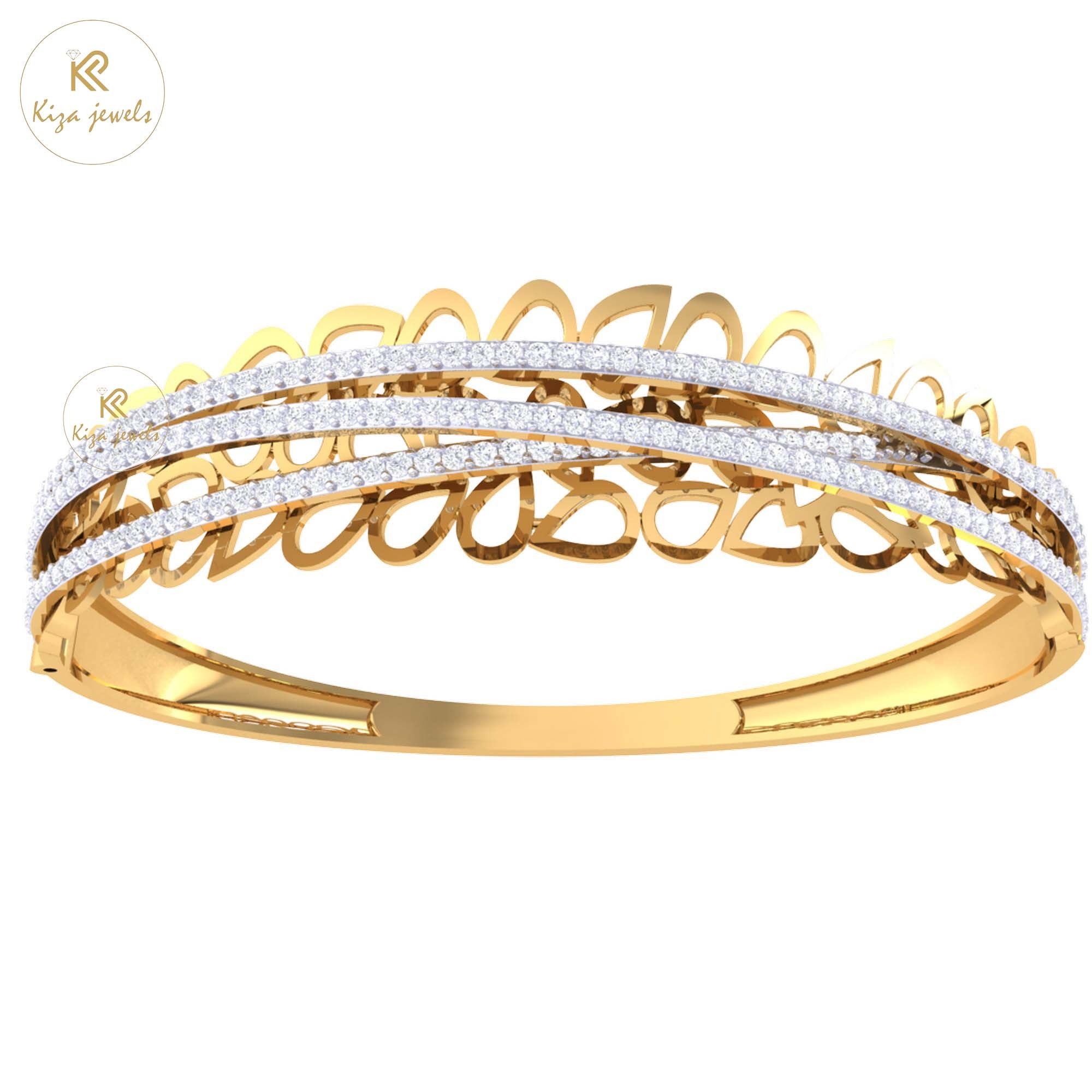 2.15 TDW Round Cut Diamond Women's Bangle Bracelet