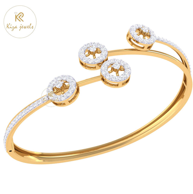 1.25 TDW Round Cut Diamond Bangle Bracelet