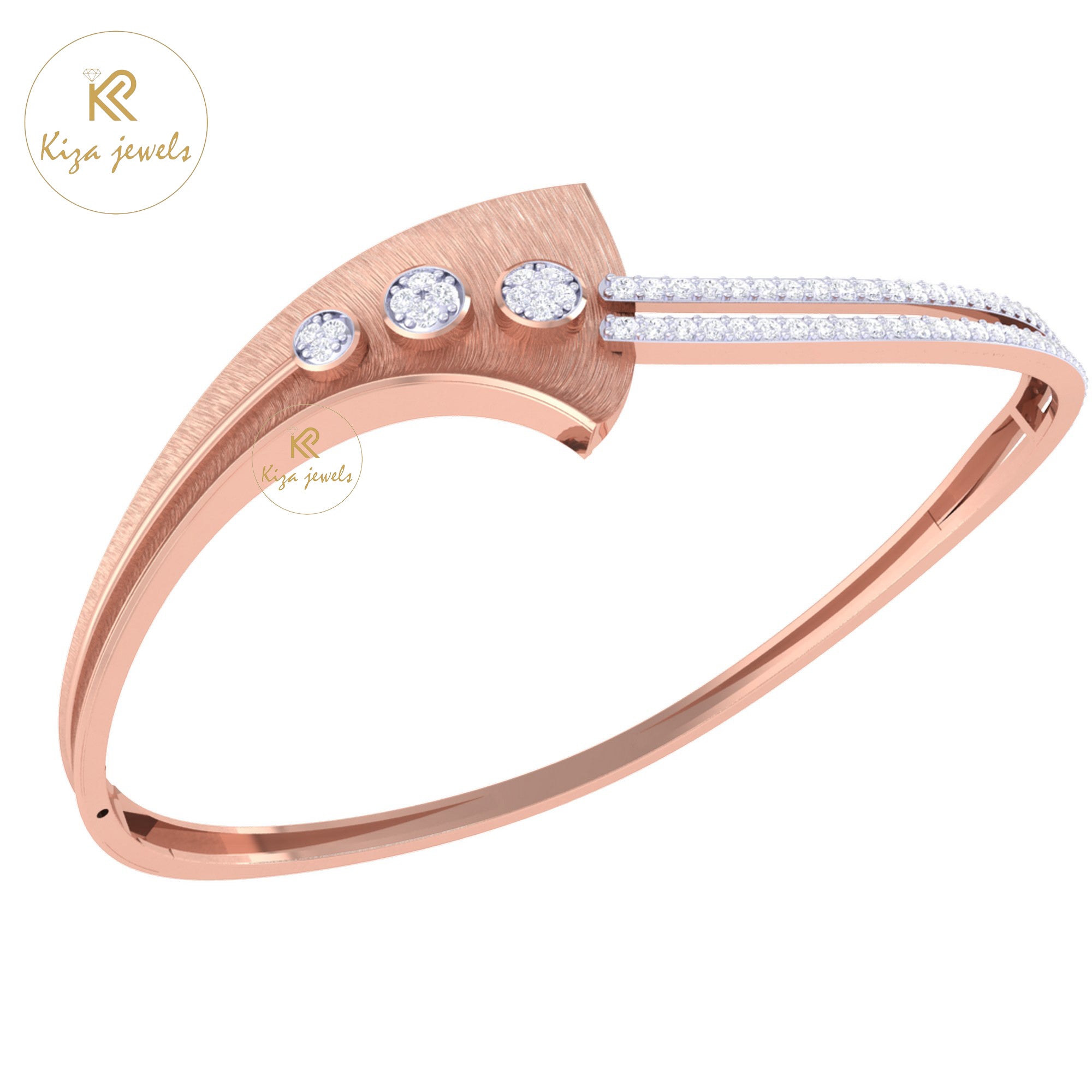 0.667 TDW Round Cut Diamond Women's Bangle Bracelet