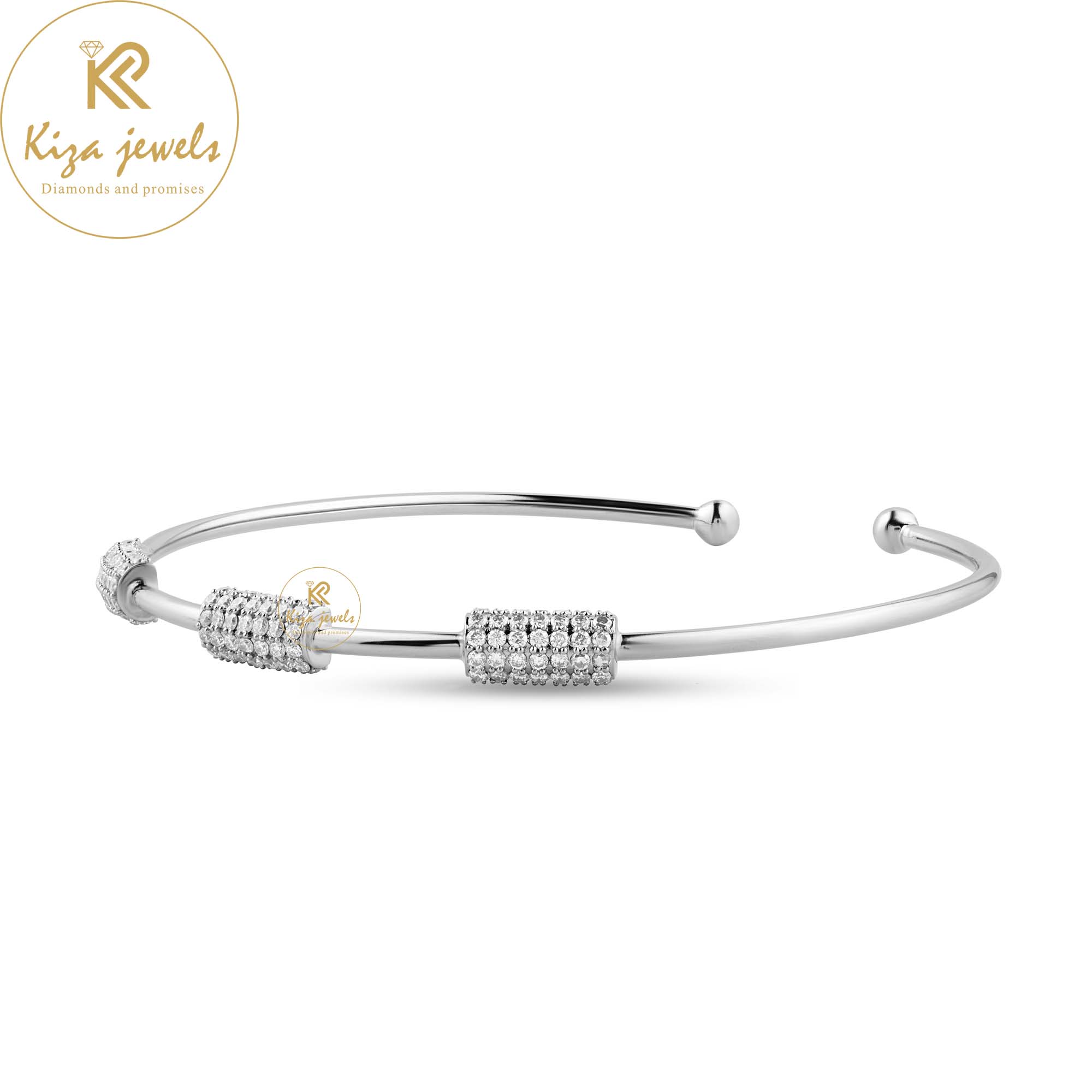 0.81 TDW Round Cut Diamond Bangle Bracelet