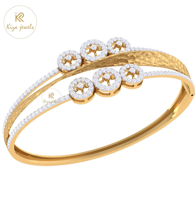 1.96 TDW Round Cut Diamond Bangle Bracelet