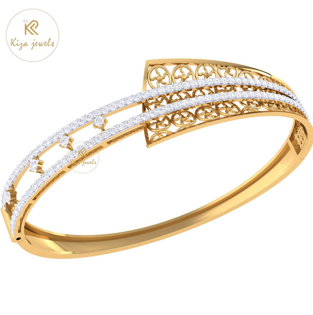 1.68 TDW Round Cut Diamond Bangle Bracelet