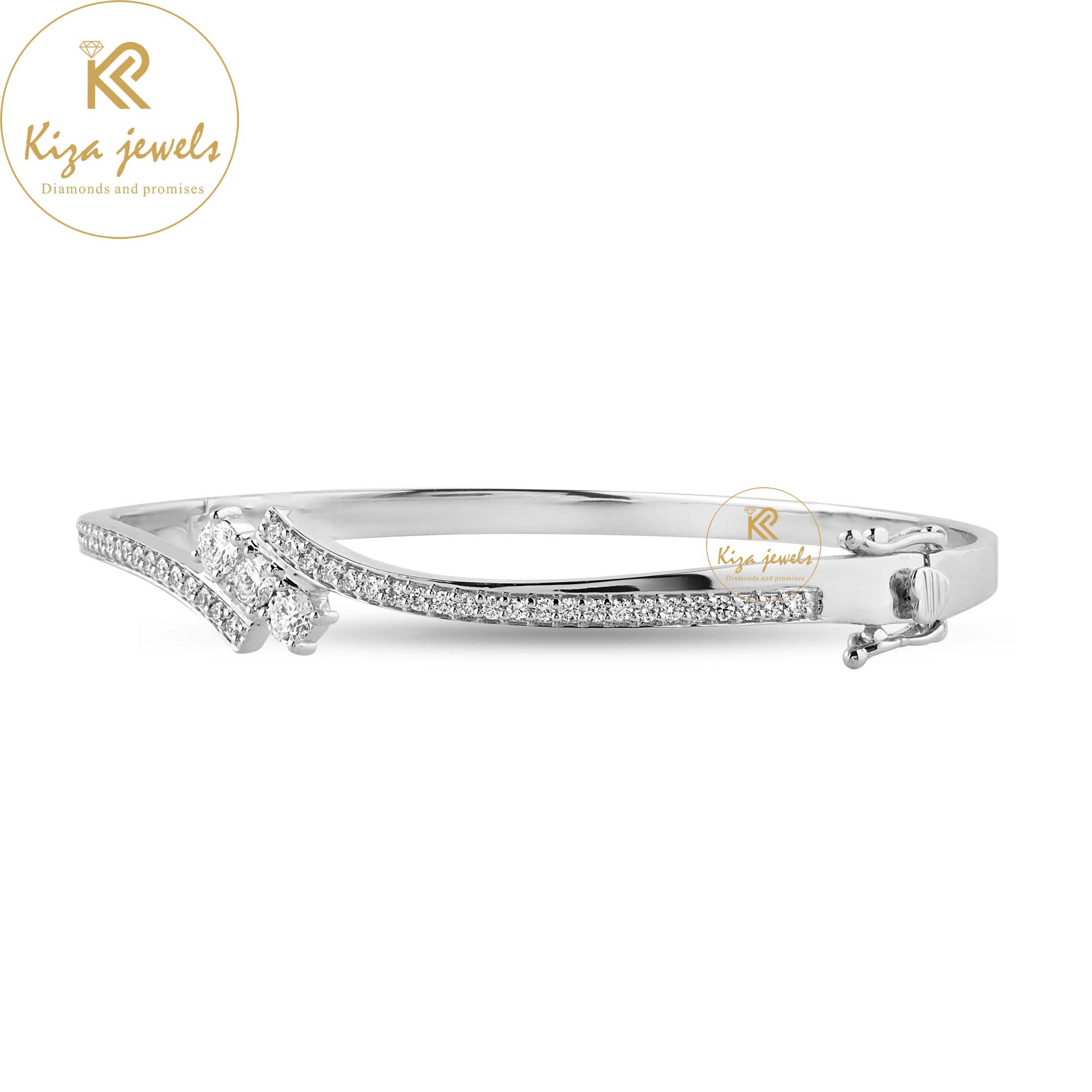 1.053 TDW Round Cut Diamond Bangle Bracelet