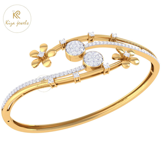 1.19 TDW Round Cut Diamond Bangle Bracelet