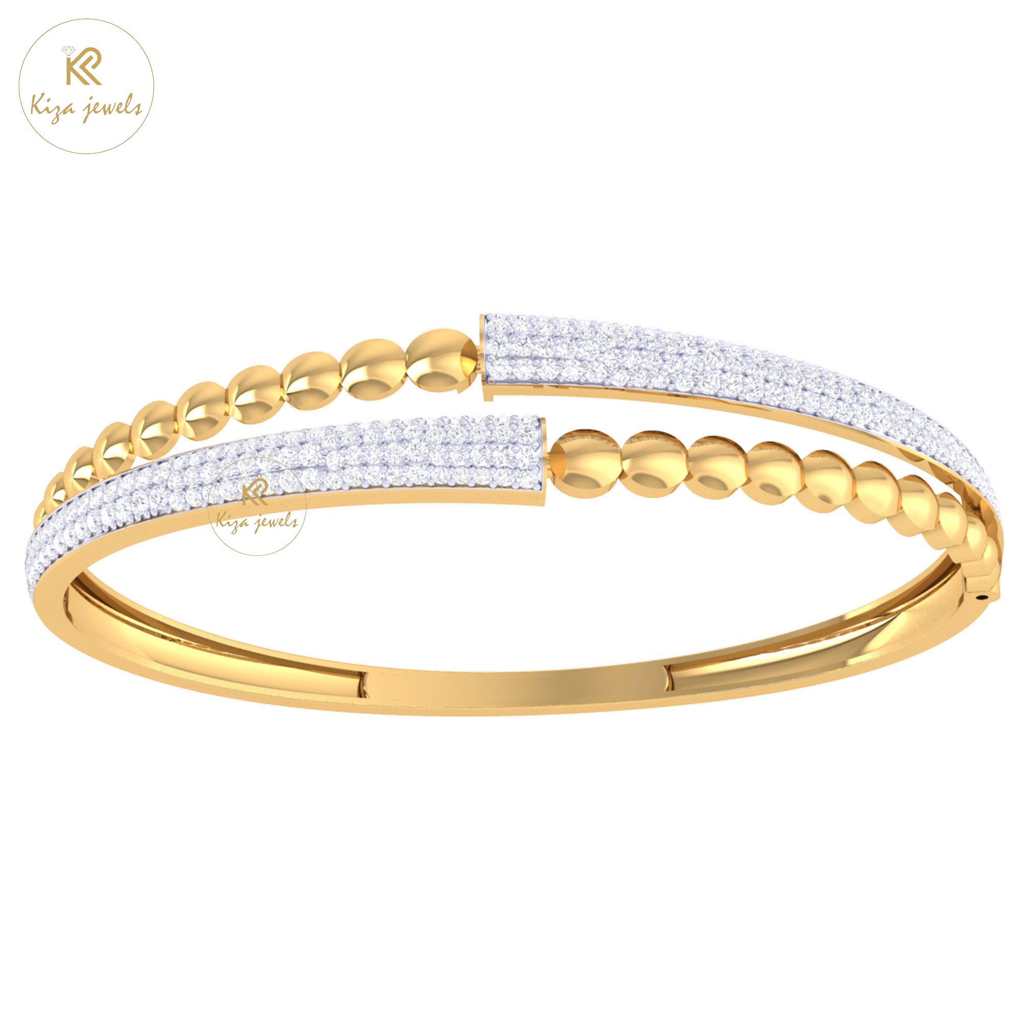 1.17 TDW Round Cut Diamond Bangle Bracelet