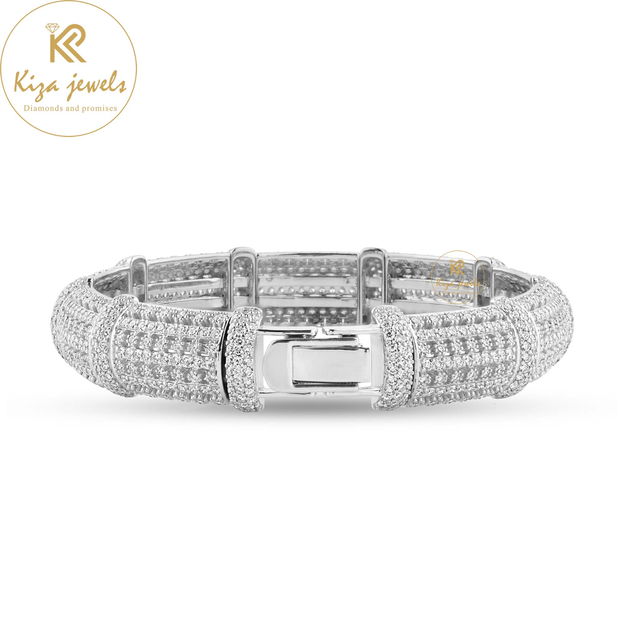 9.164 CT Round Cut Diamond Bangle Bracelet