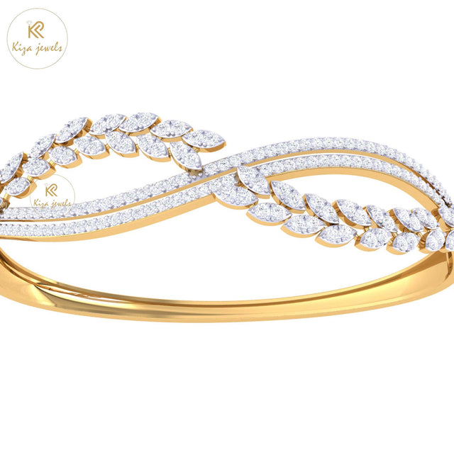 1.62 TDW Round Cut Diamond Bangle Bracelet